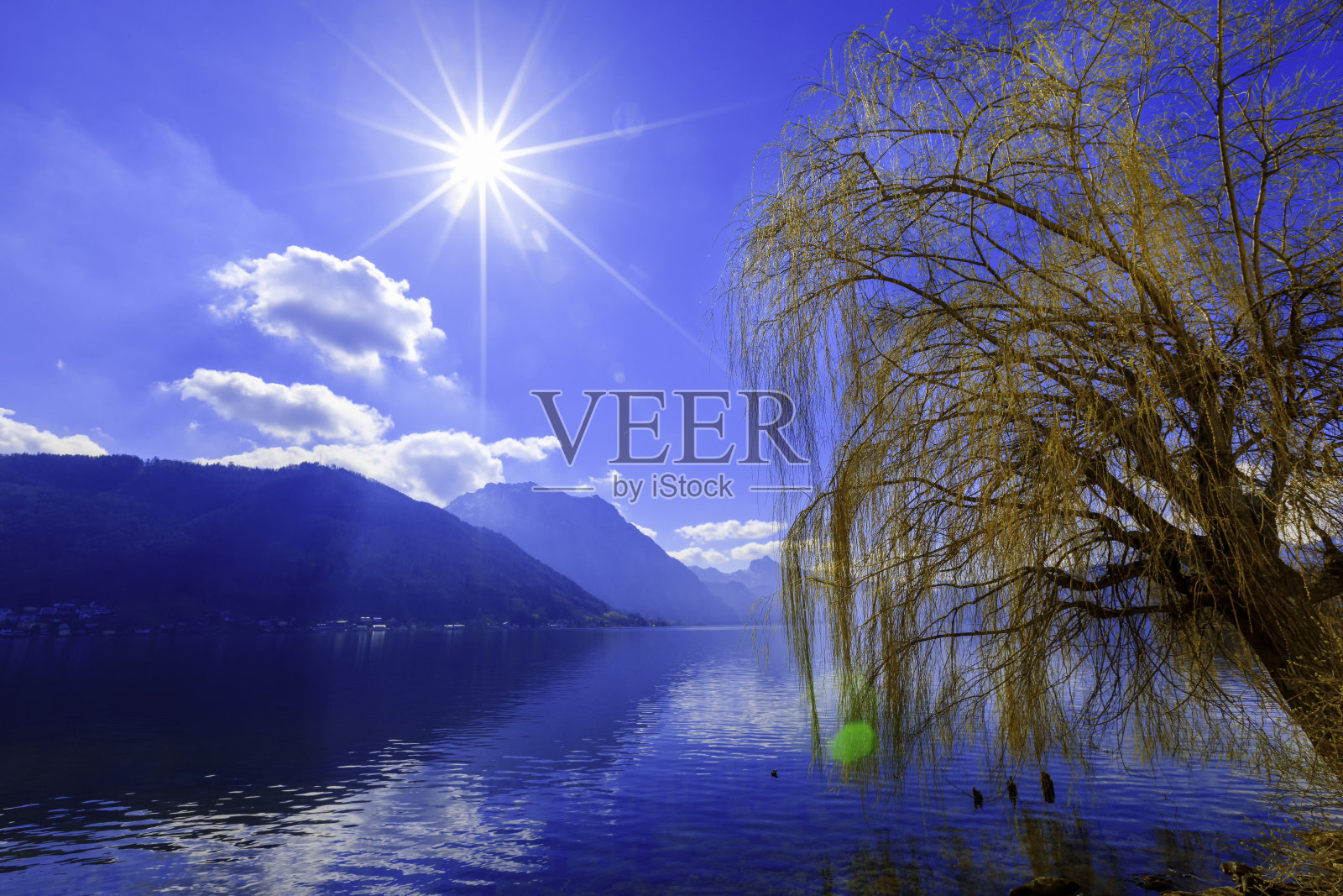 巴伐利亚高山湖滨景观照片摄影图片