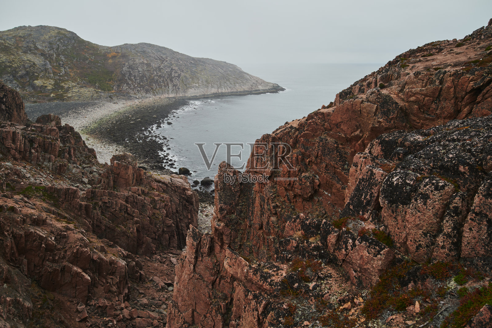 美丽的夏日景观抛弃艺术自然海防北捷里别尔卡，巴伦支海景。照片摄影图片