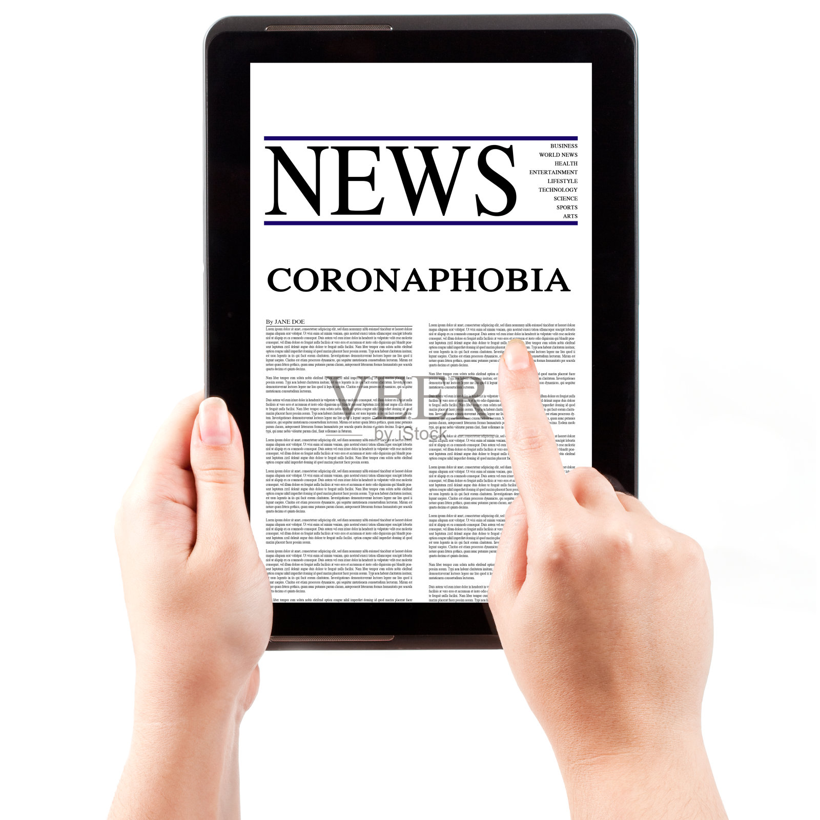 平板电脑上的数字新闻照片摄影图片