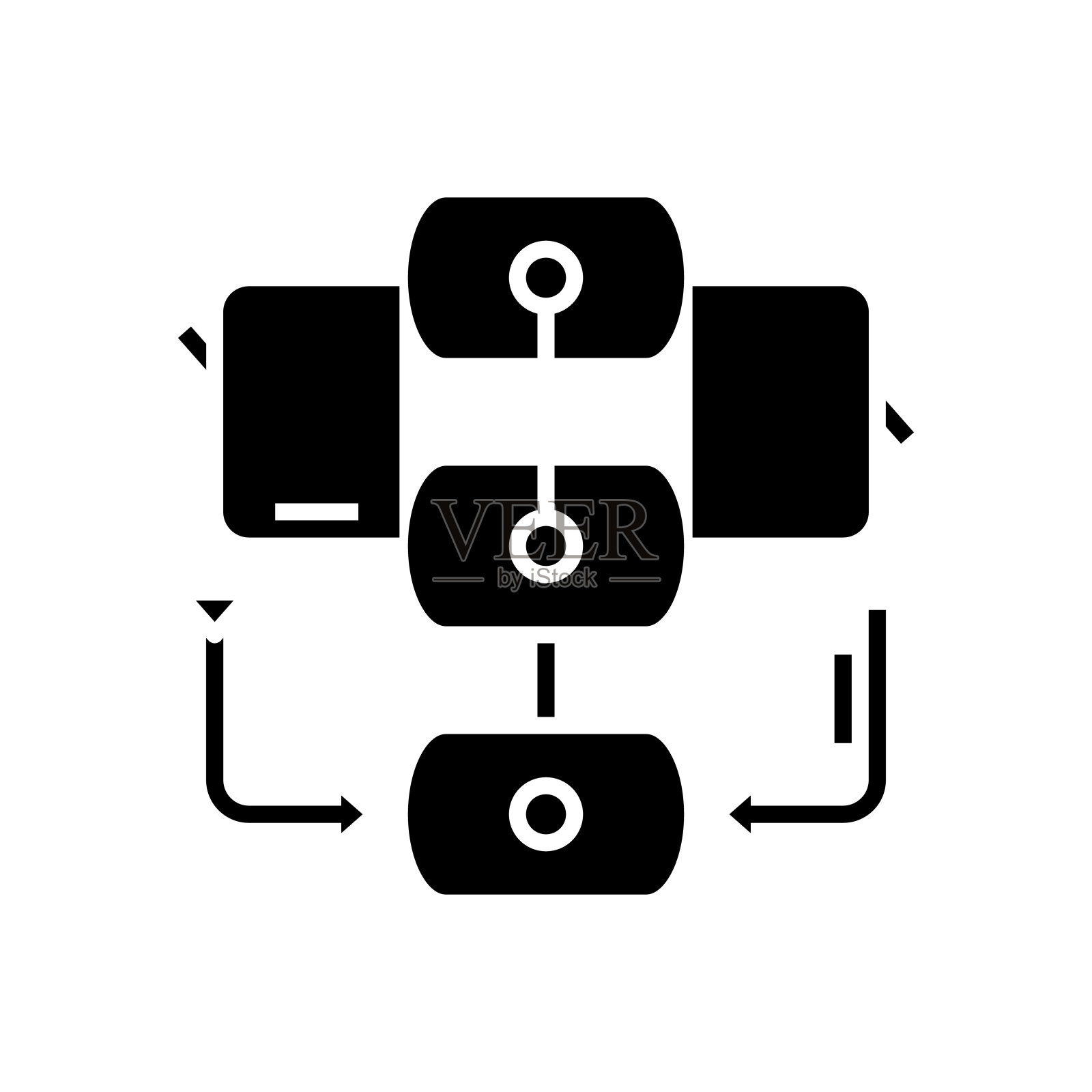 通讯黑色图标、概念插图、矢量平面符号、象形符号图标素材