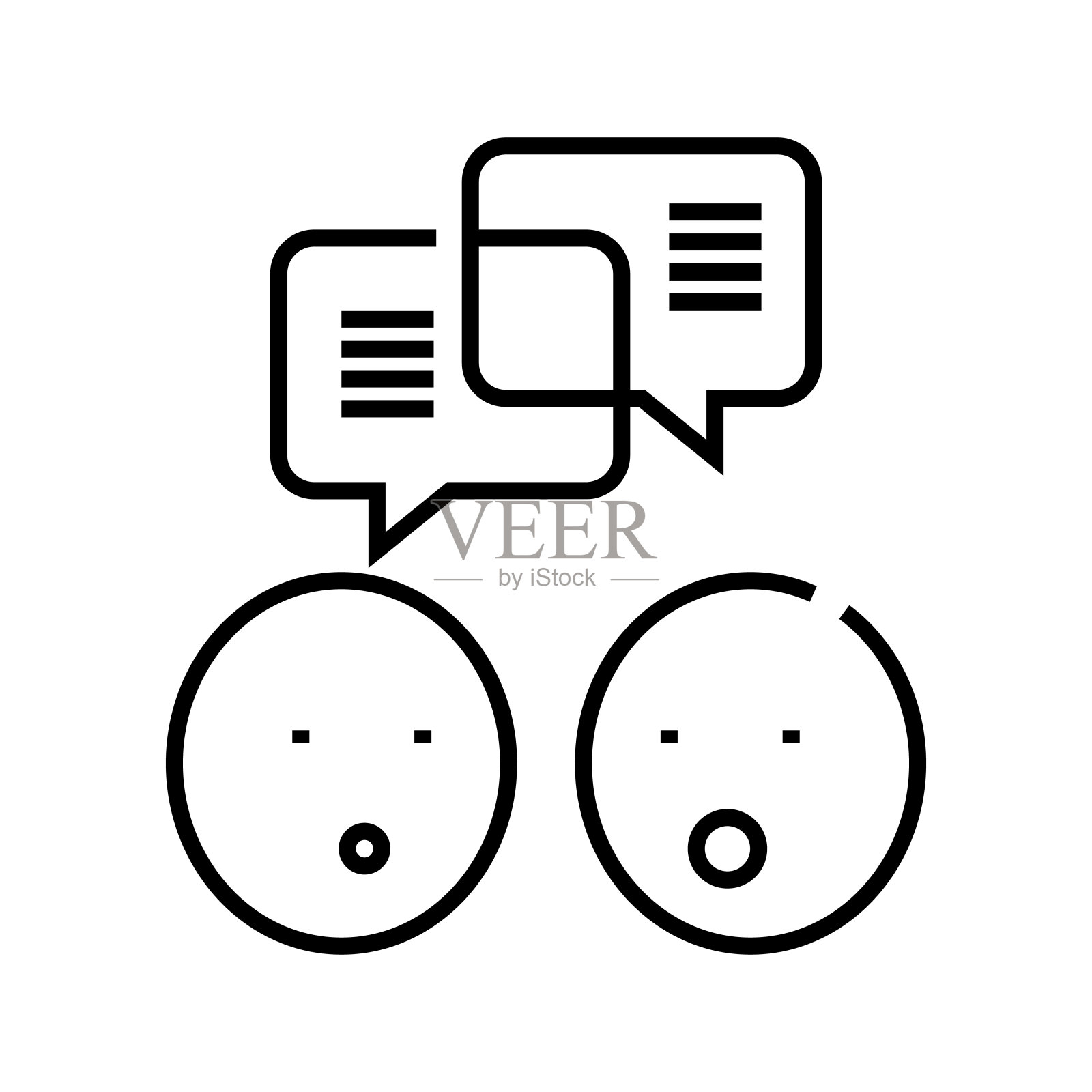 谈判线图标，概念符号，轮廓矢量插图，线性符号插画图片素材