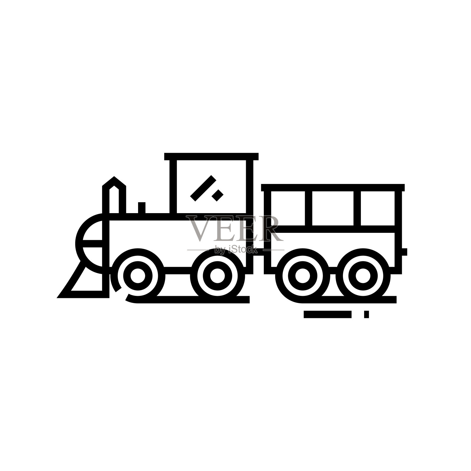 旧铁路线图标，概念标志，轮廓矢量插图，线性符号图标素材