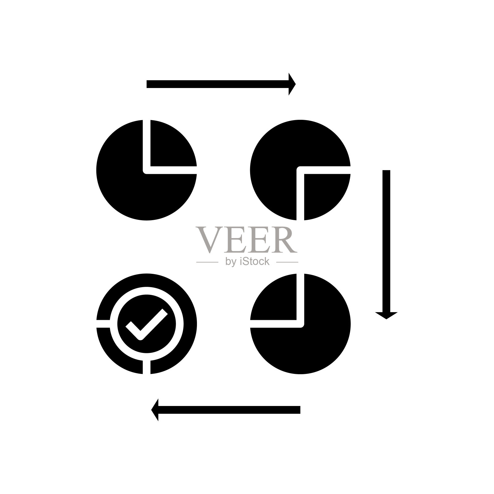 Giagram连接黑色图标，概念插图，矢量平面符号，象形符号图标素材