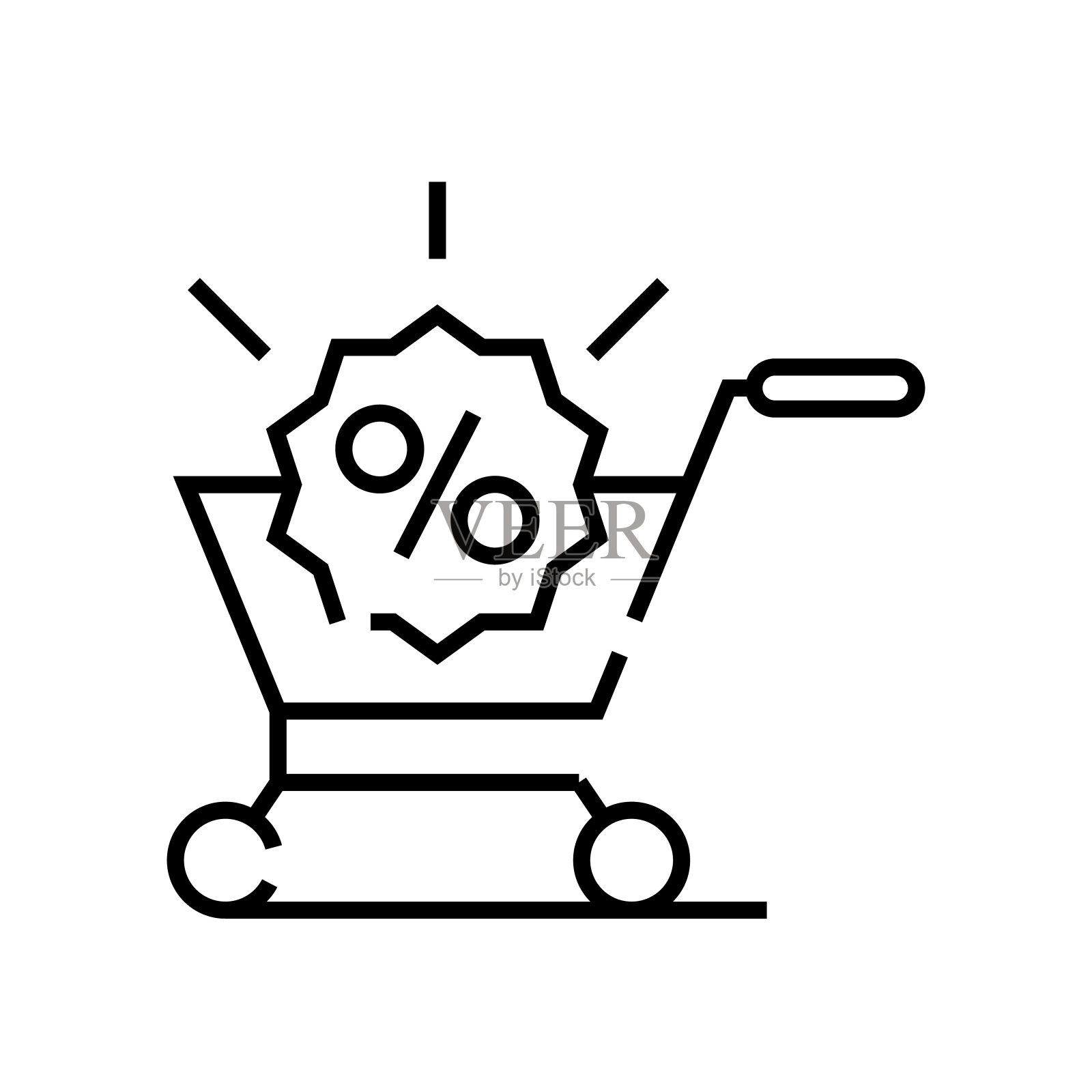 销售季节线图标，概念标志，轮廓矢量插图，线性符号设计元素图片