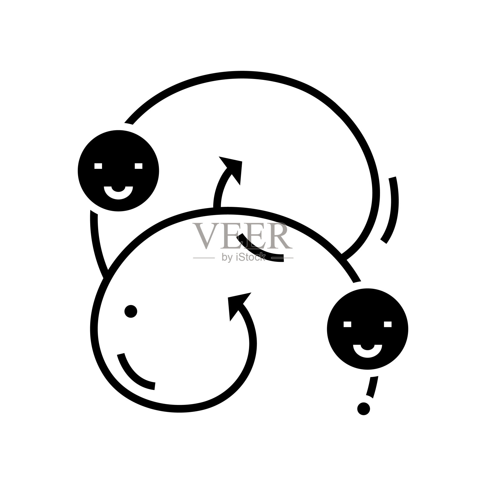 沟通技巧黑色图标，概念插图，矢量平面符号，象形符号图标素材