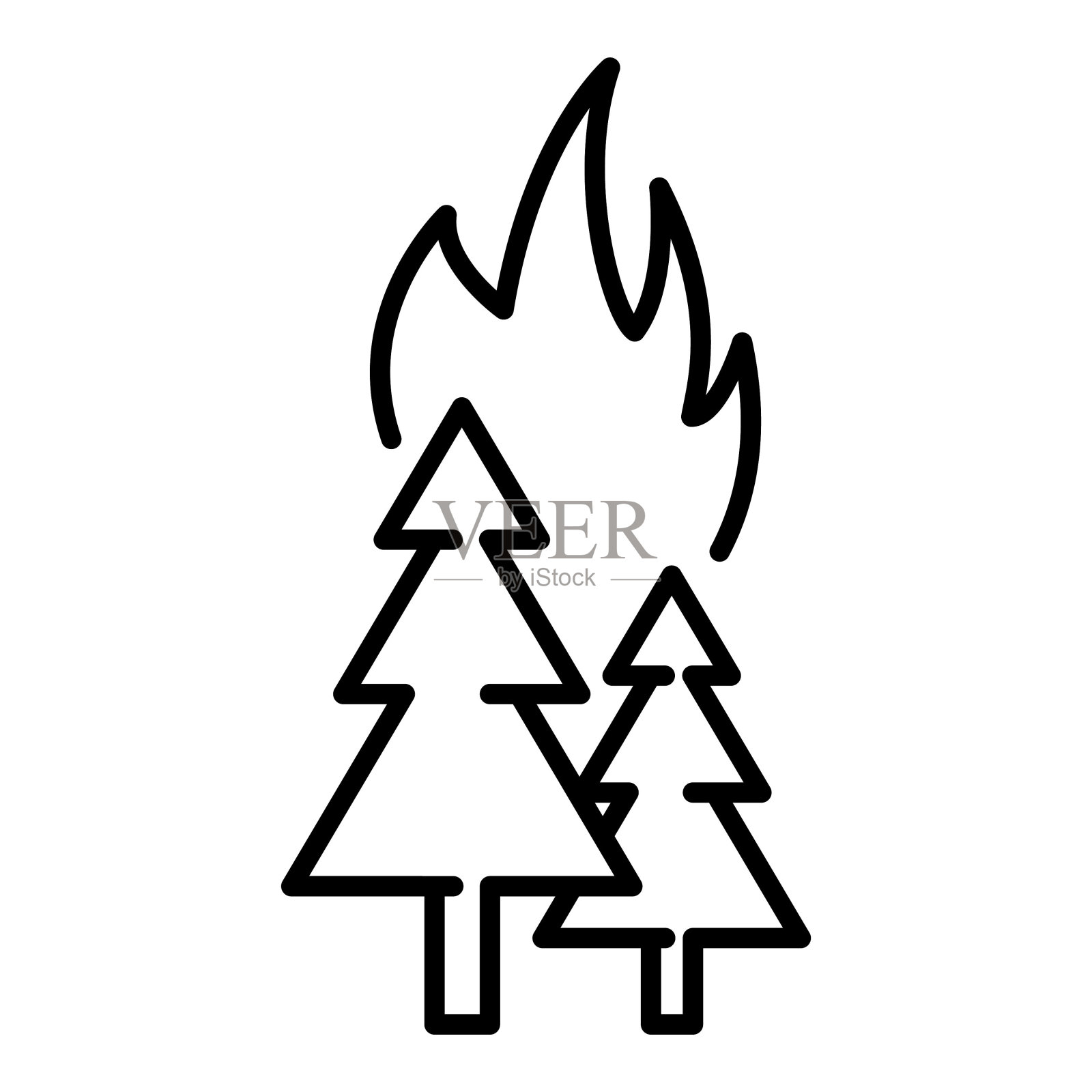 森林大火图标插画图片素材