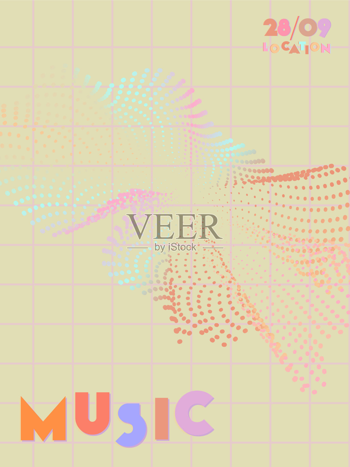 音乐节封面背景。插画图片素材