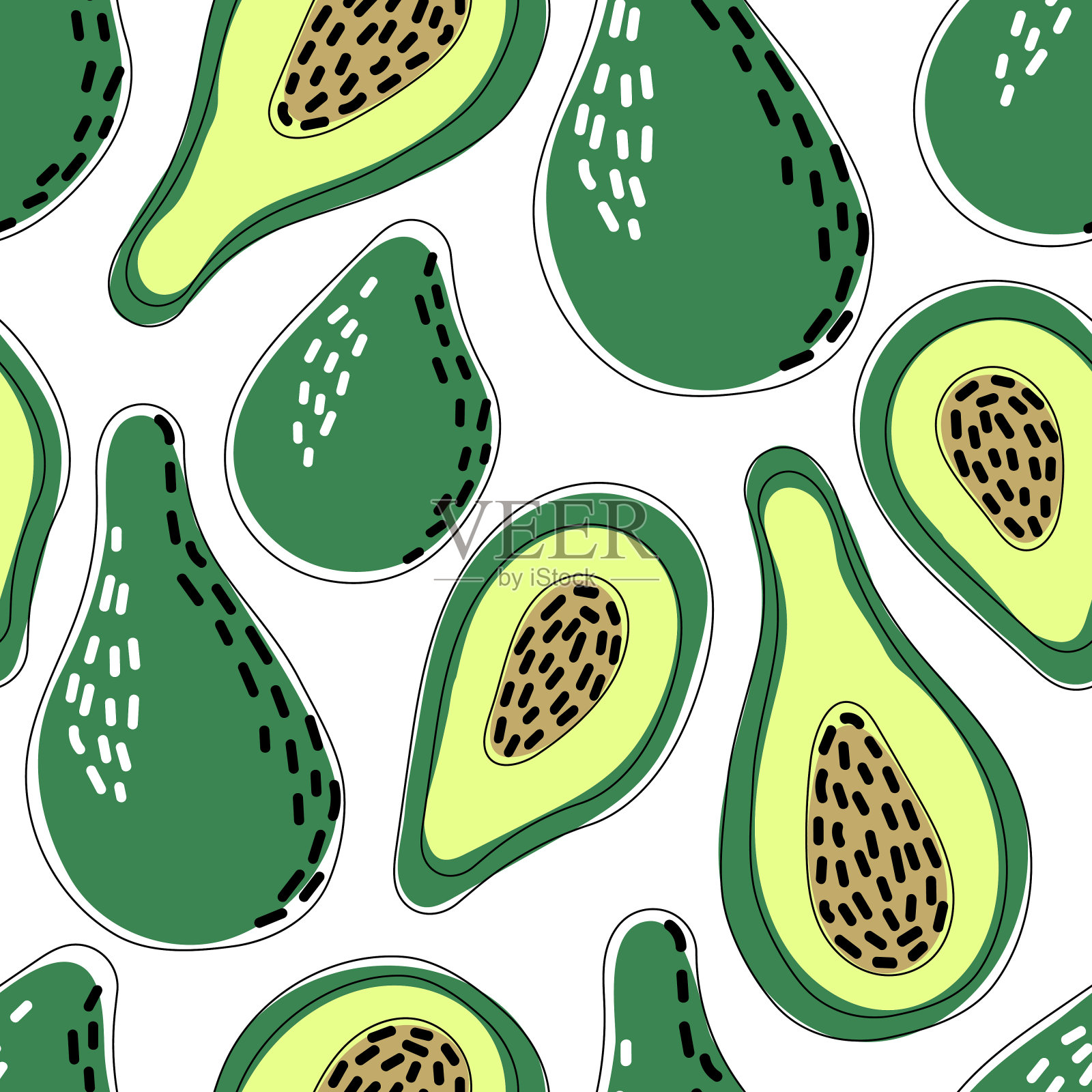 鳄梨无缝图案插画图片素材