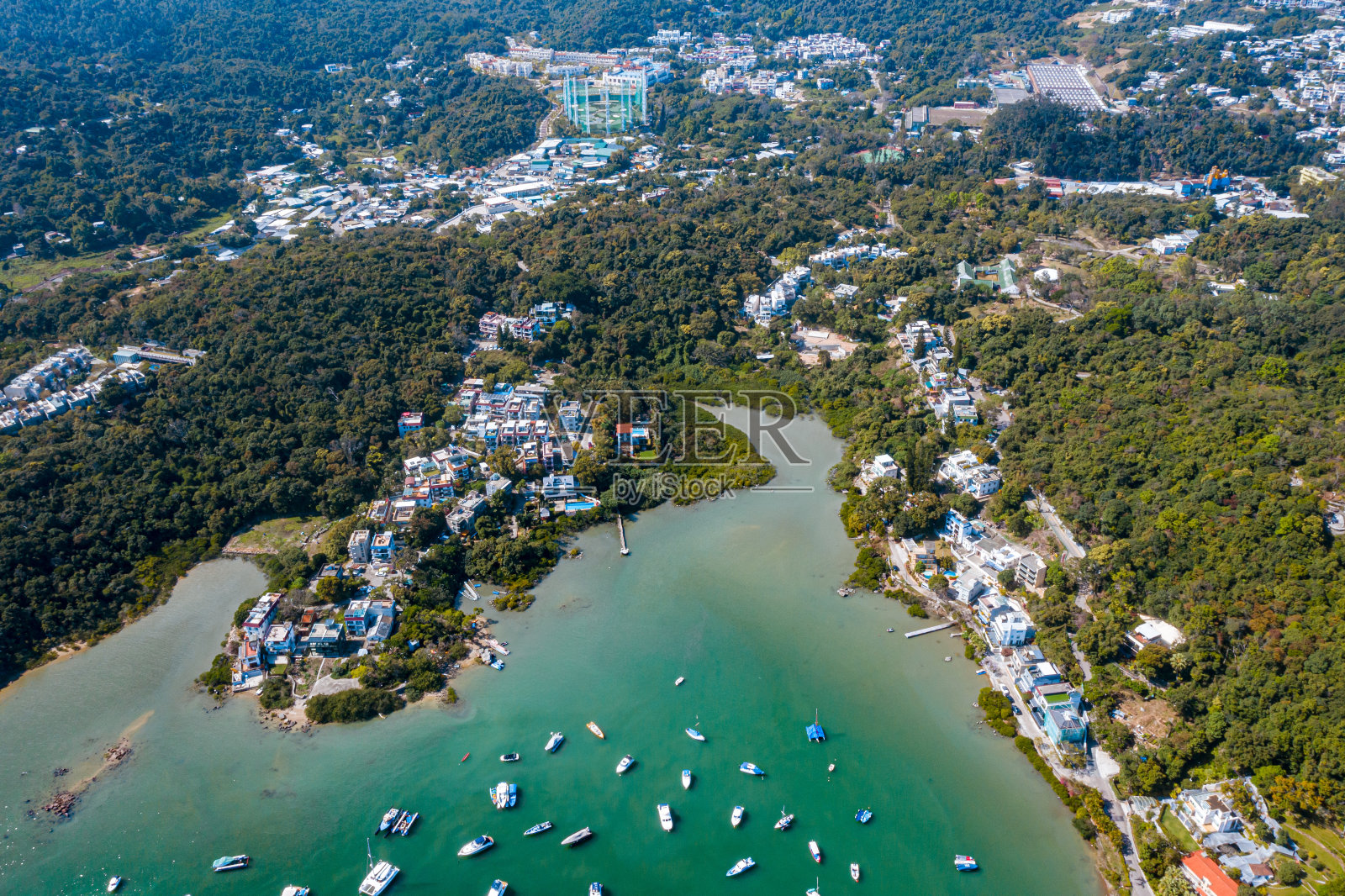 香港西贡半岛Hebe避风港或白沙湾鸟瞰图照片摄影图片