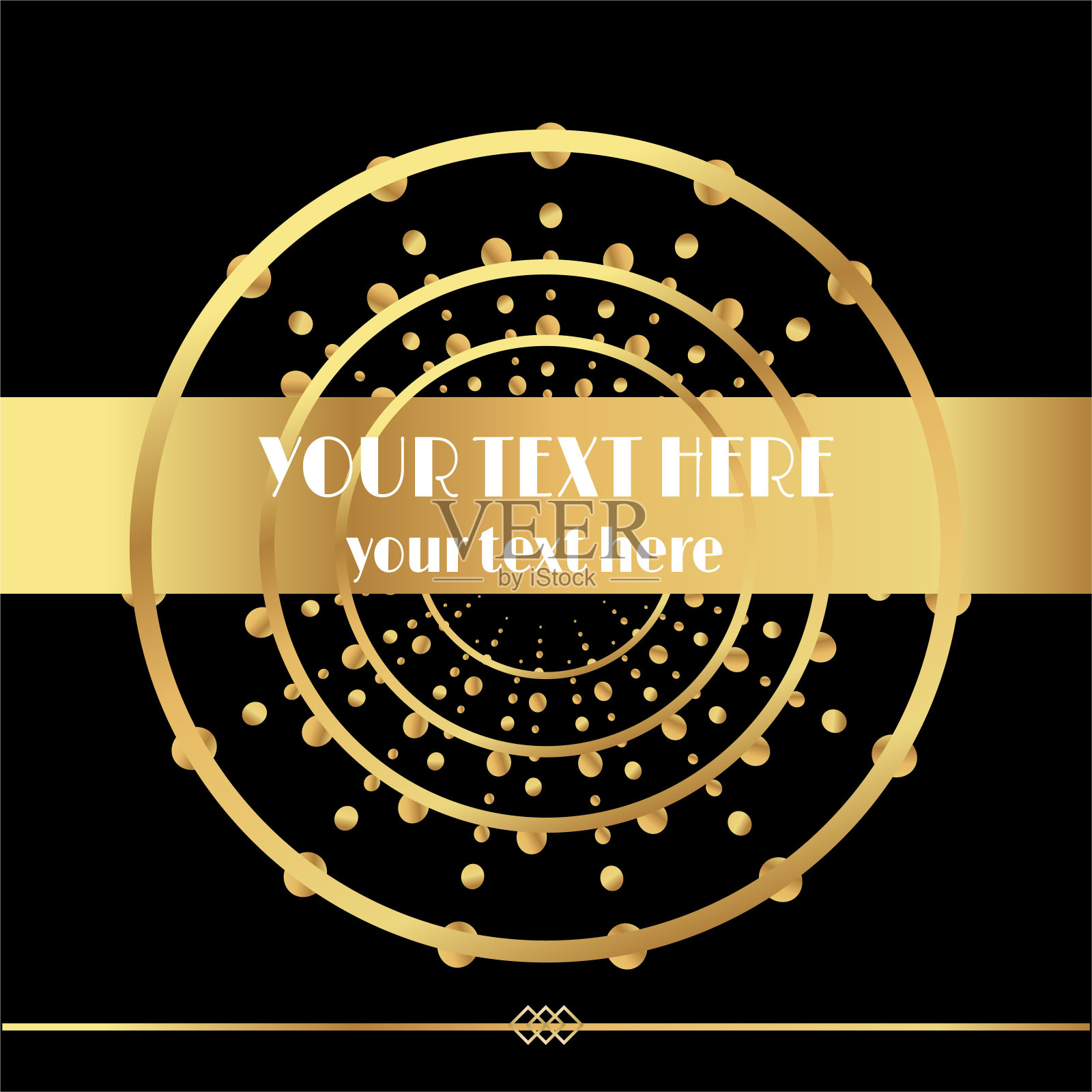 装饰艺术页面模板，复古风格的web和打印，几何复古的图案设计与黄金线。设计模板素材