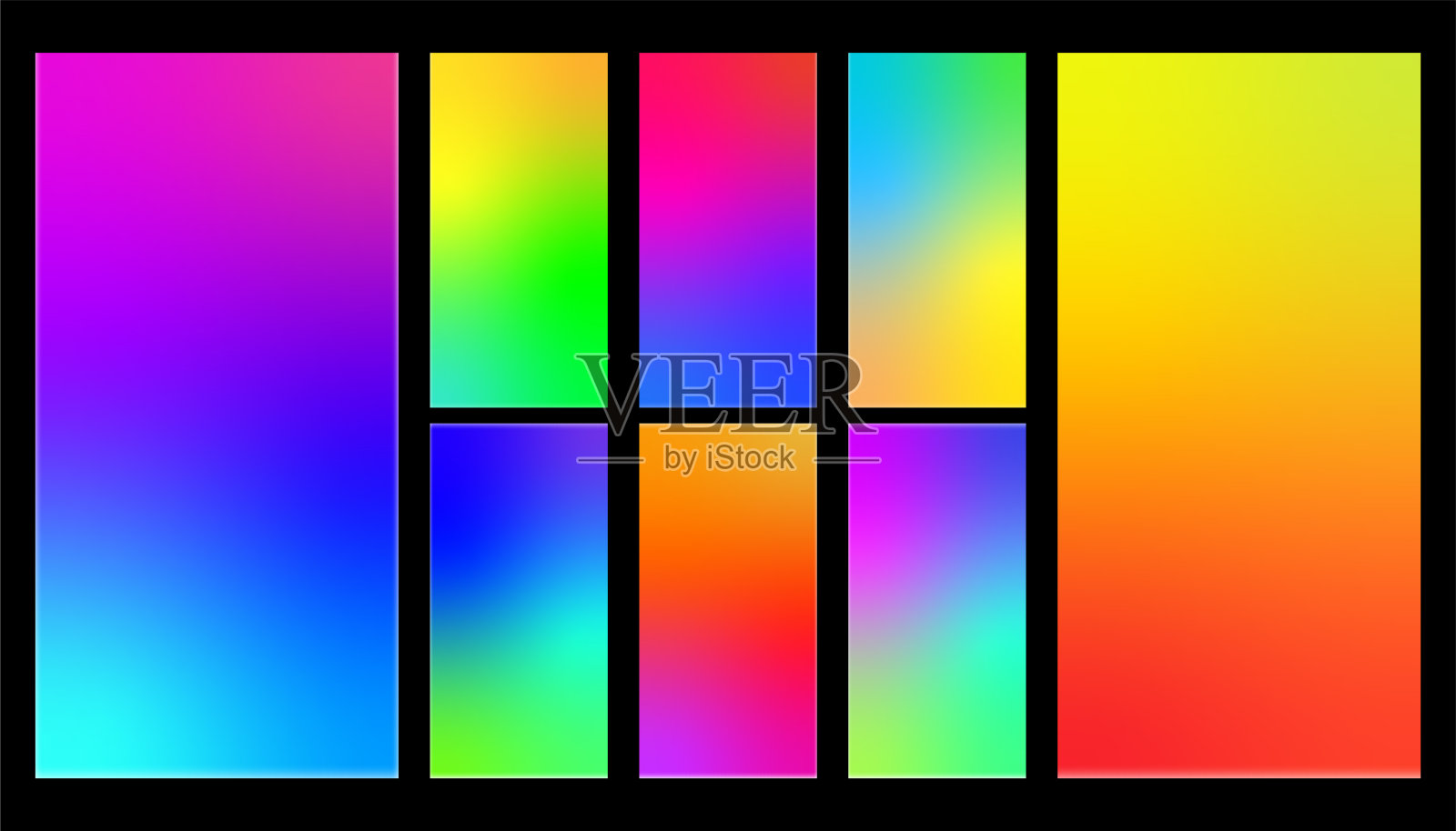 彩色渐变抽象背景的智能手机插画图片素材