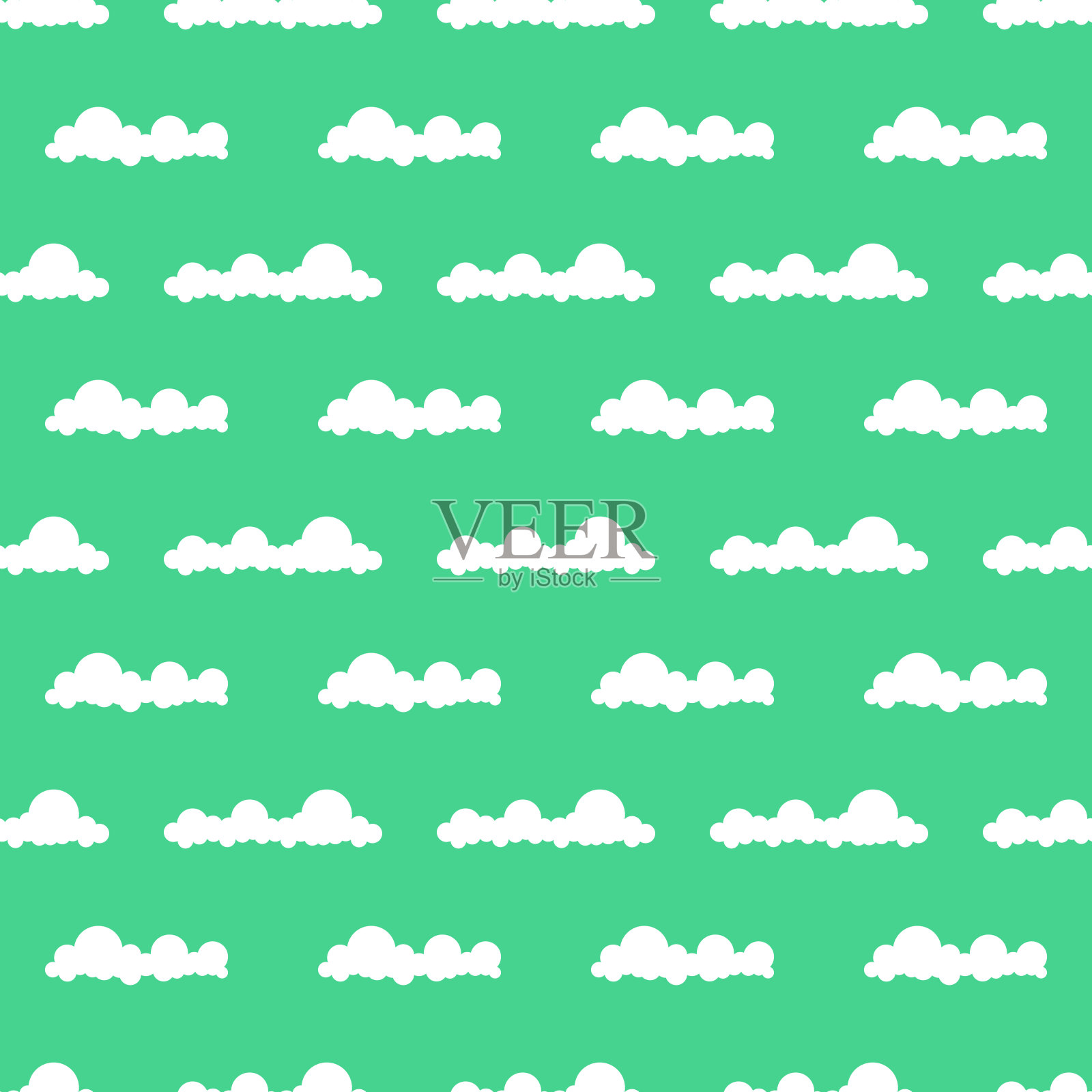 云无缝模式。向量的背景。插画图片素材