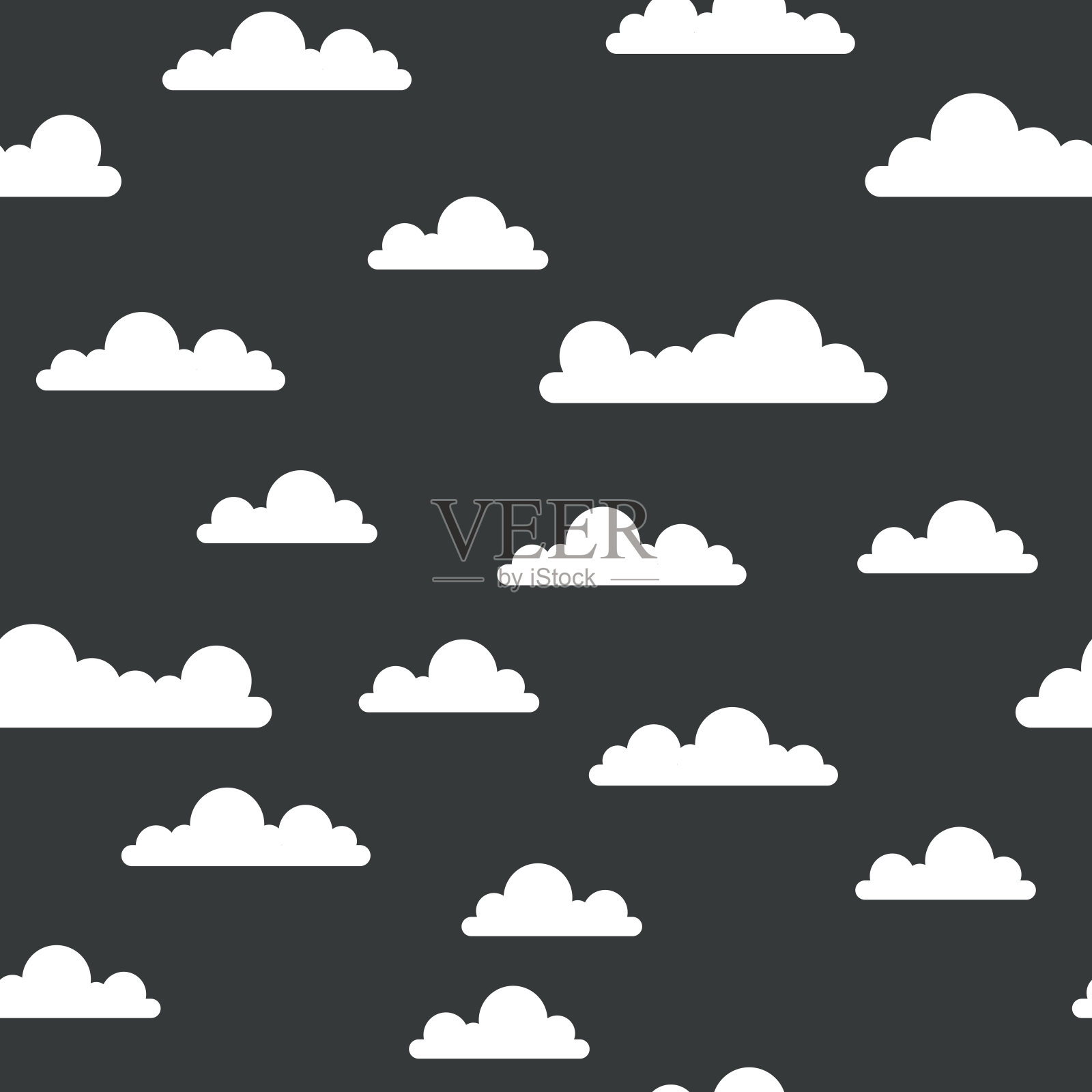 云无缝模式。向量的背景。插画图片素材