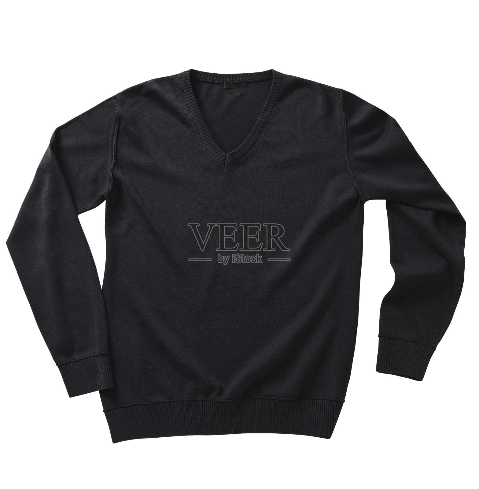 时尚的v领毛衣孤立的白色背景照片摄影图片