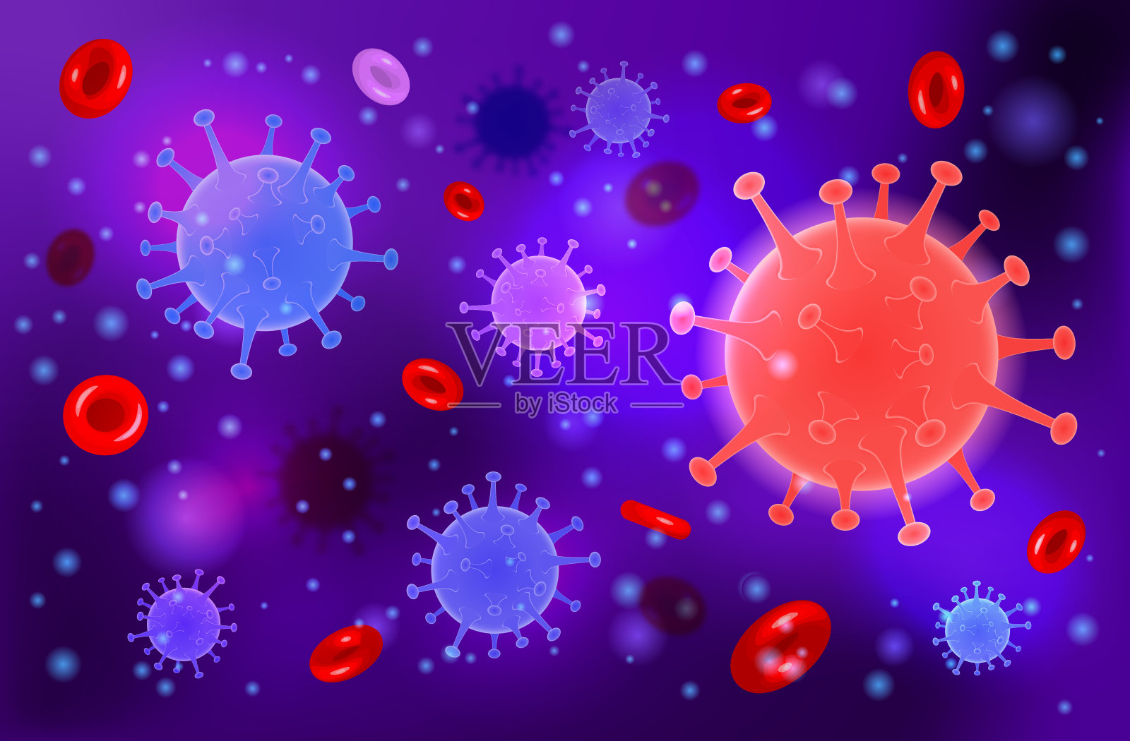 2019 - ncov冠状病毒的背景插画图片素材