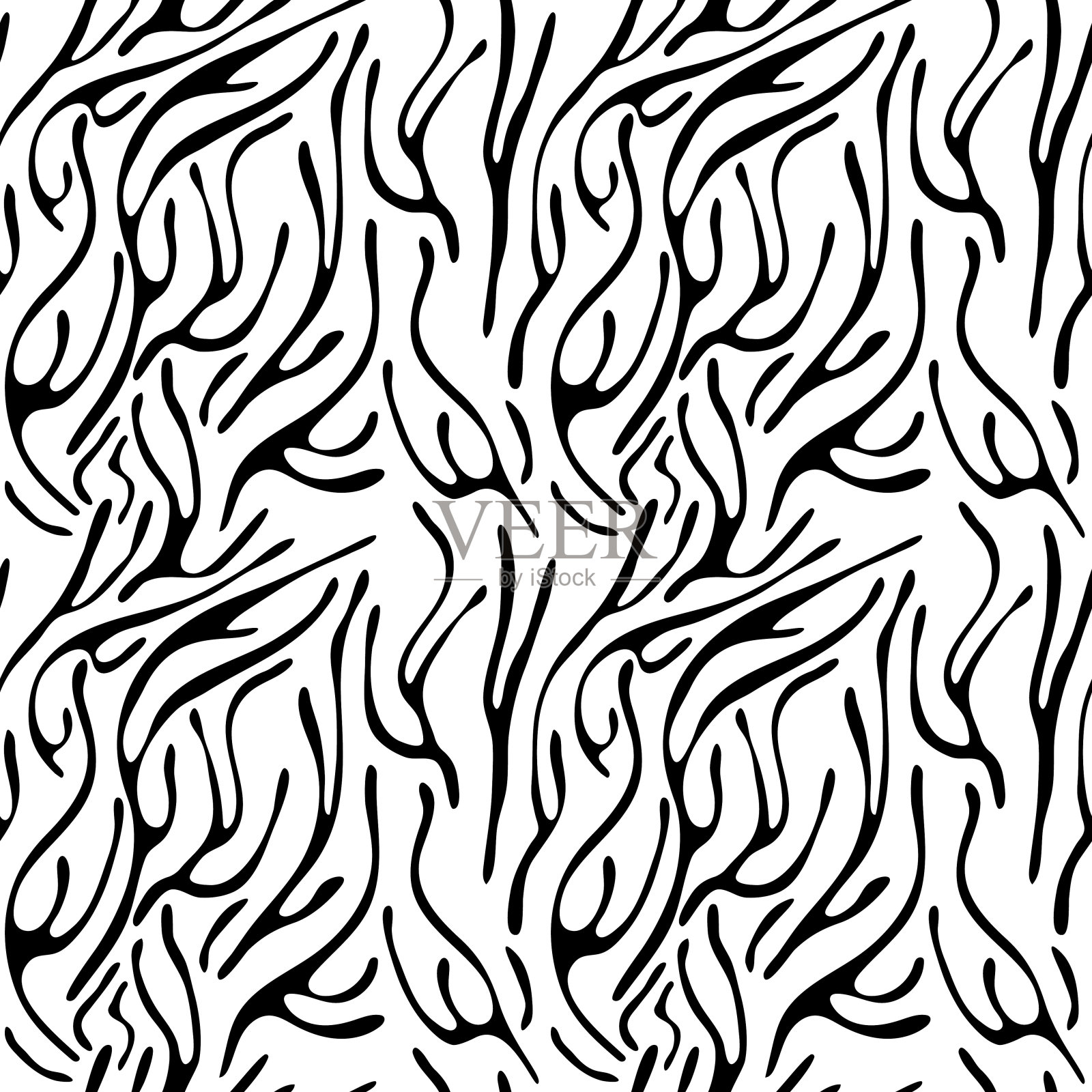 无缝斑纹，虎纹。媒介动物皮肤。黑白插图织物无缝图案斑马，老虎条纹。媒介动物皮肤。黑色和白色的织物插图插画图片素材