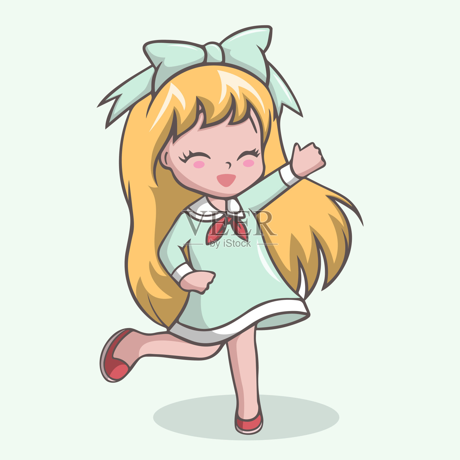 可爱的小女孩卡通造型设计元素图片