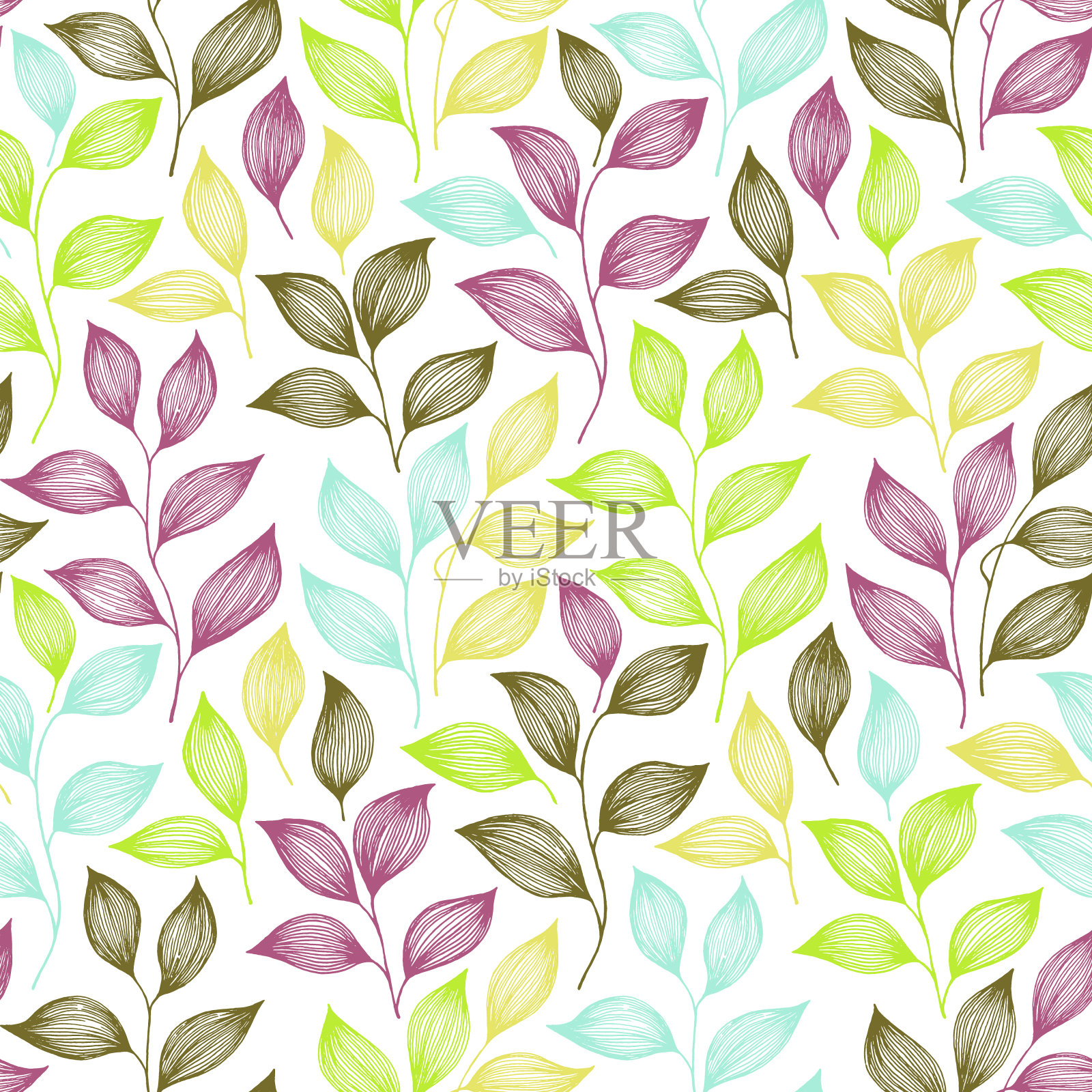 包装茶叶图案无缝矢量插图。插画图片素材