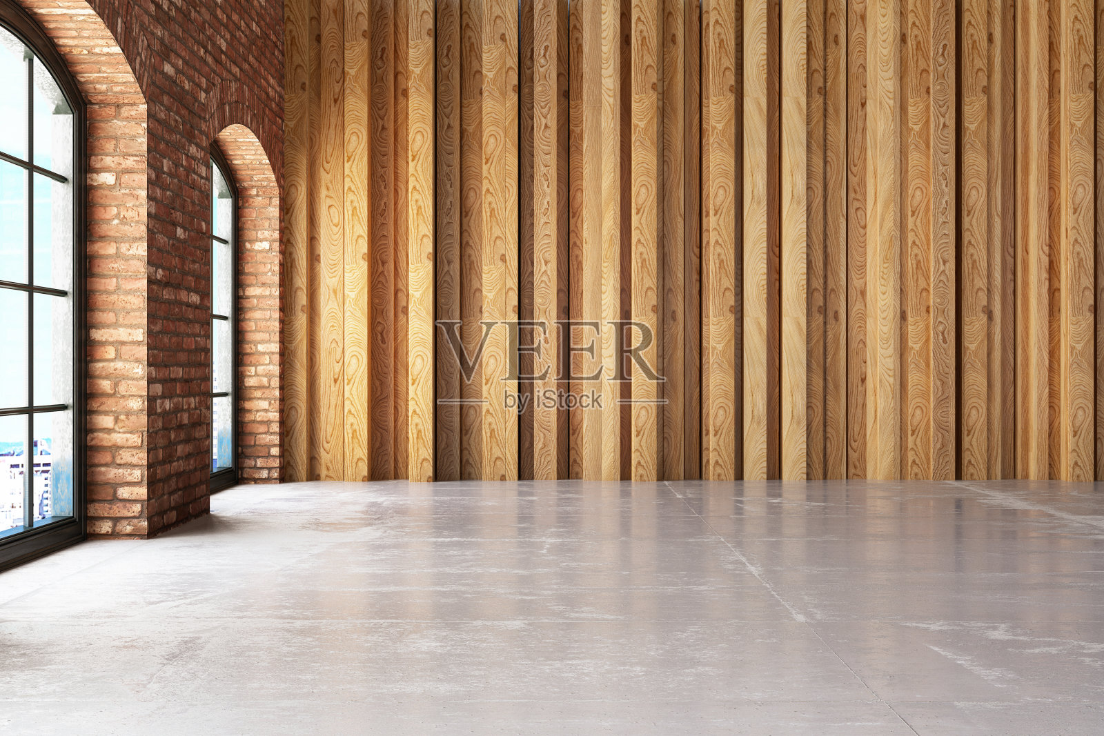 空木墙设计与窗户照片摄影图片