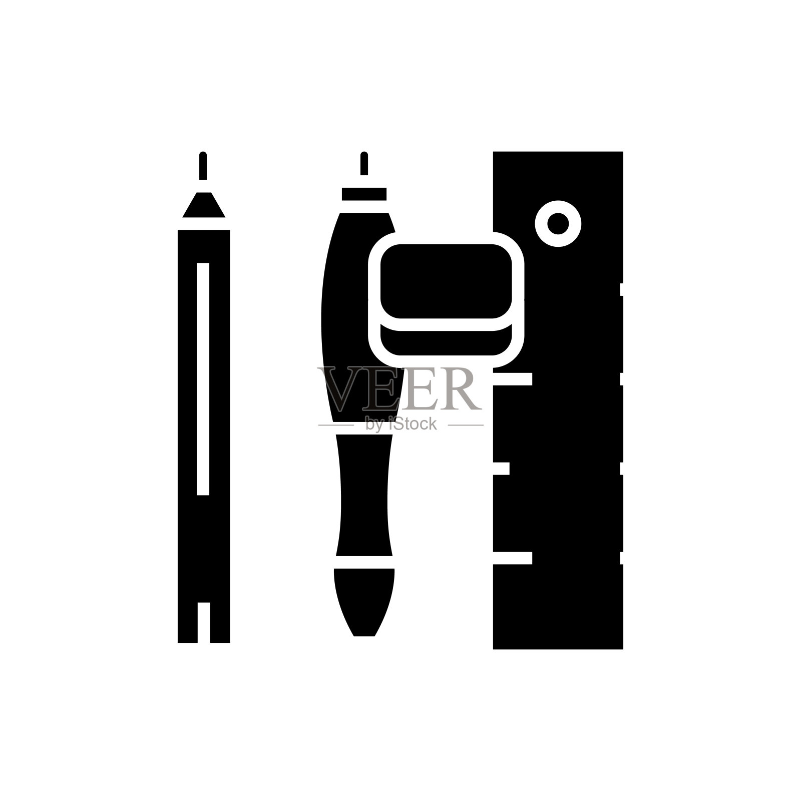 办公工具黑色图标、概念插图、矢量平面符号、象形符号图标素材