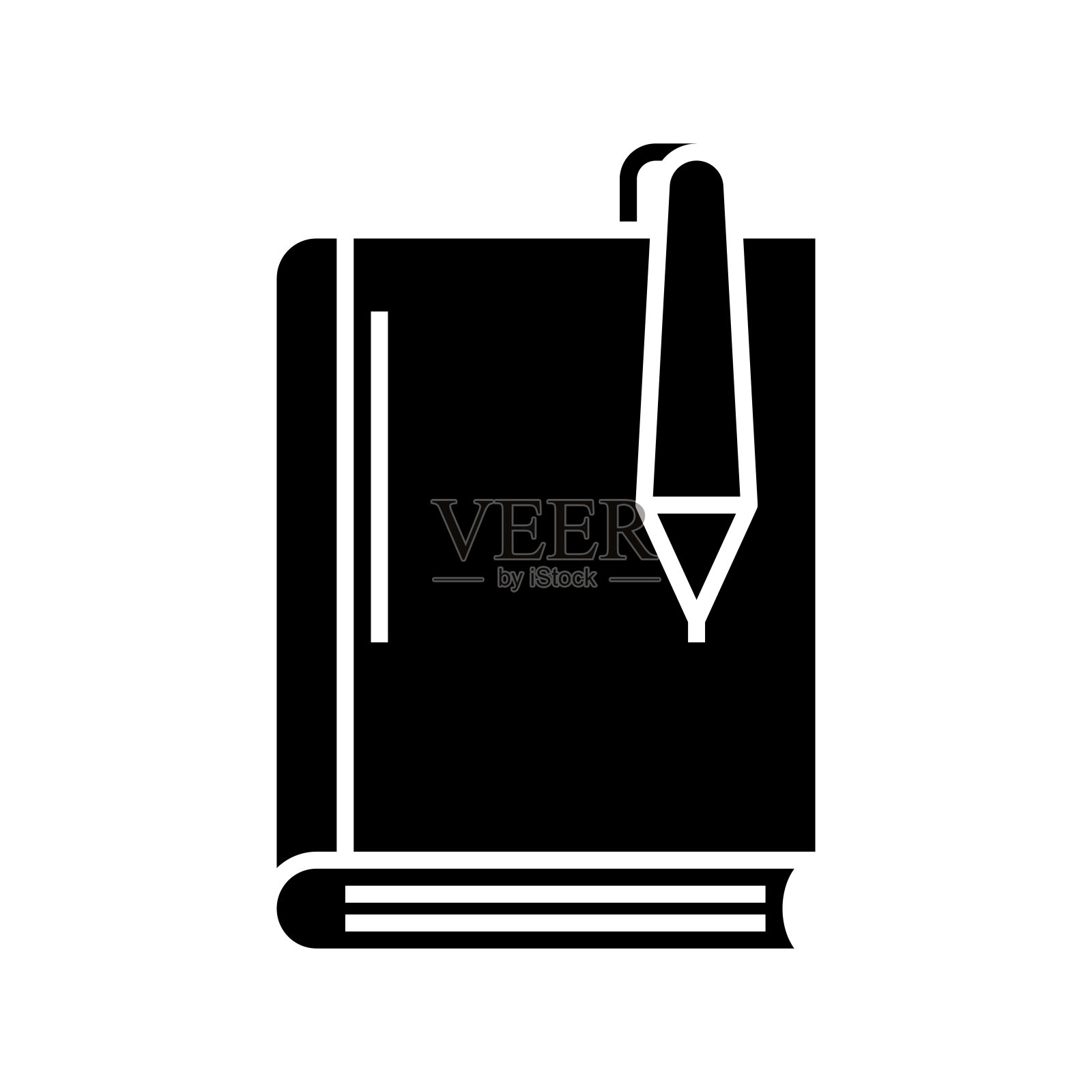 注标记黑色图标、概念插图、矢量平面符号、字形符号图标素材