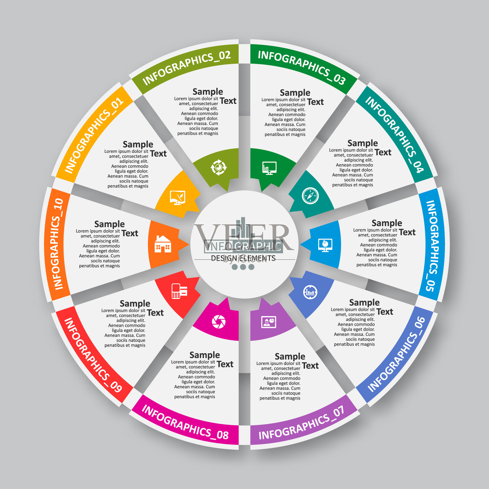 摘要三维纸张信息图。业务模板。矢量图插画图片素材