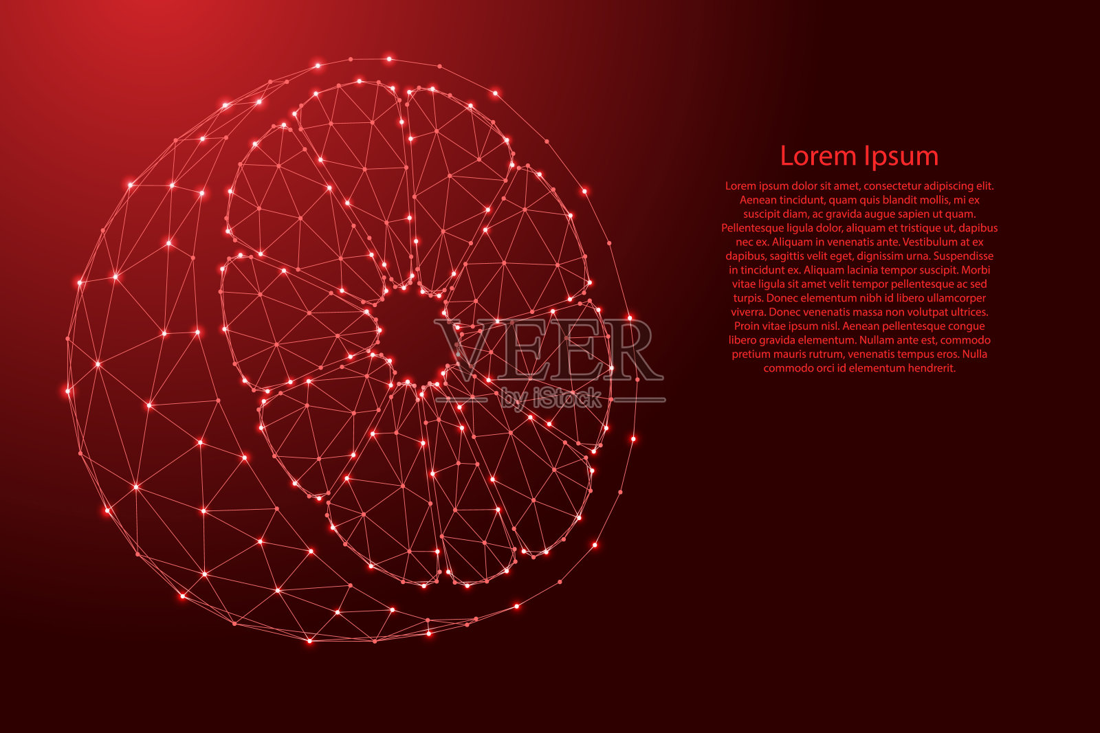 柠檬水果切片的未来多边形红线和发光的星星横幅，海报，贺卡。矢量插图。插画图片素材