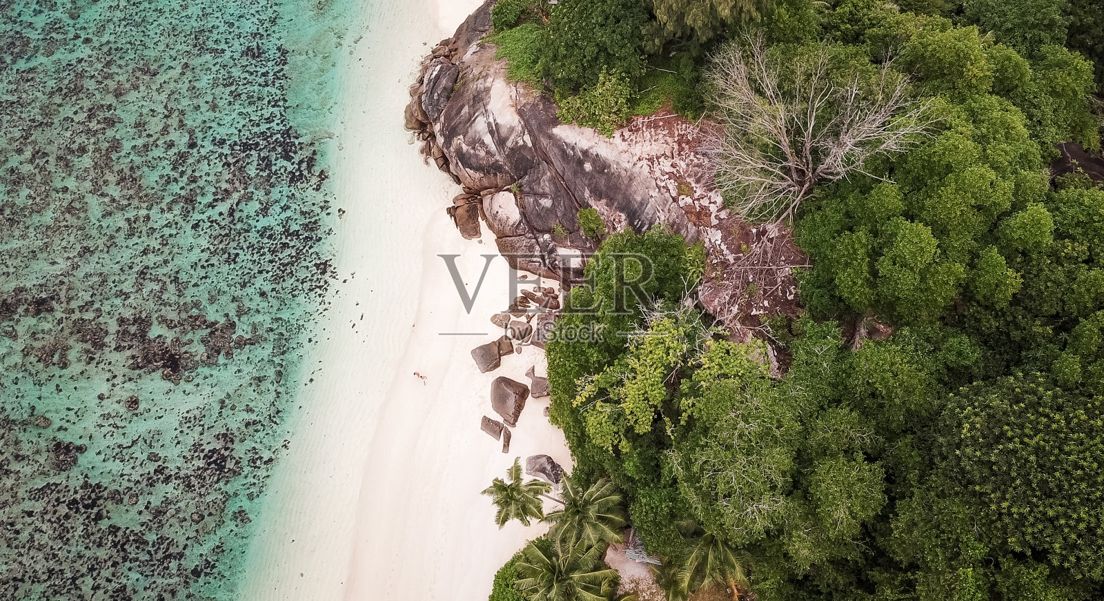 塞舌尔海滩泻湖照片摄影图片