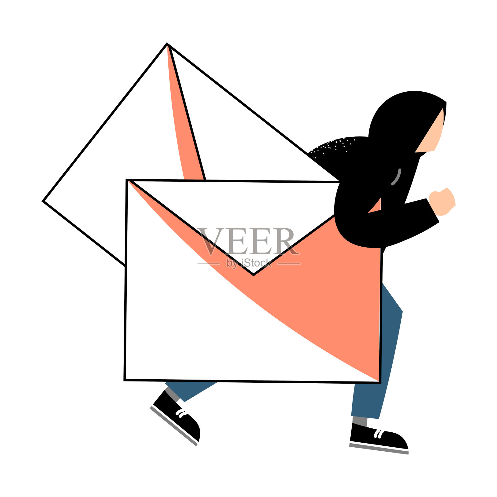 利用电子邮件、文字、电子技术等进行网络犯罪的罪犯插画图片素材