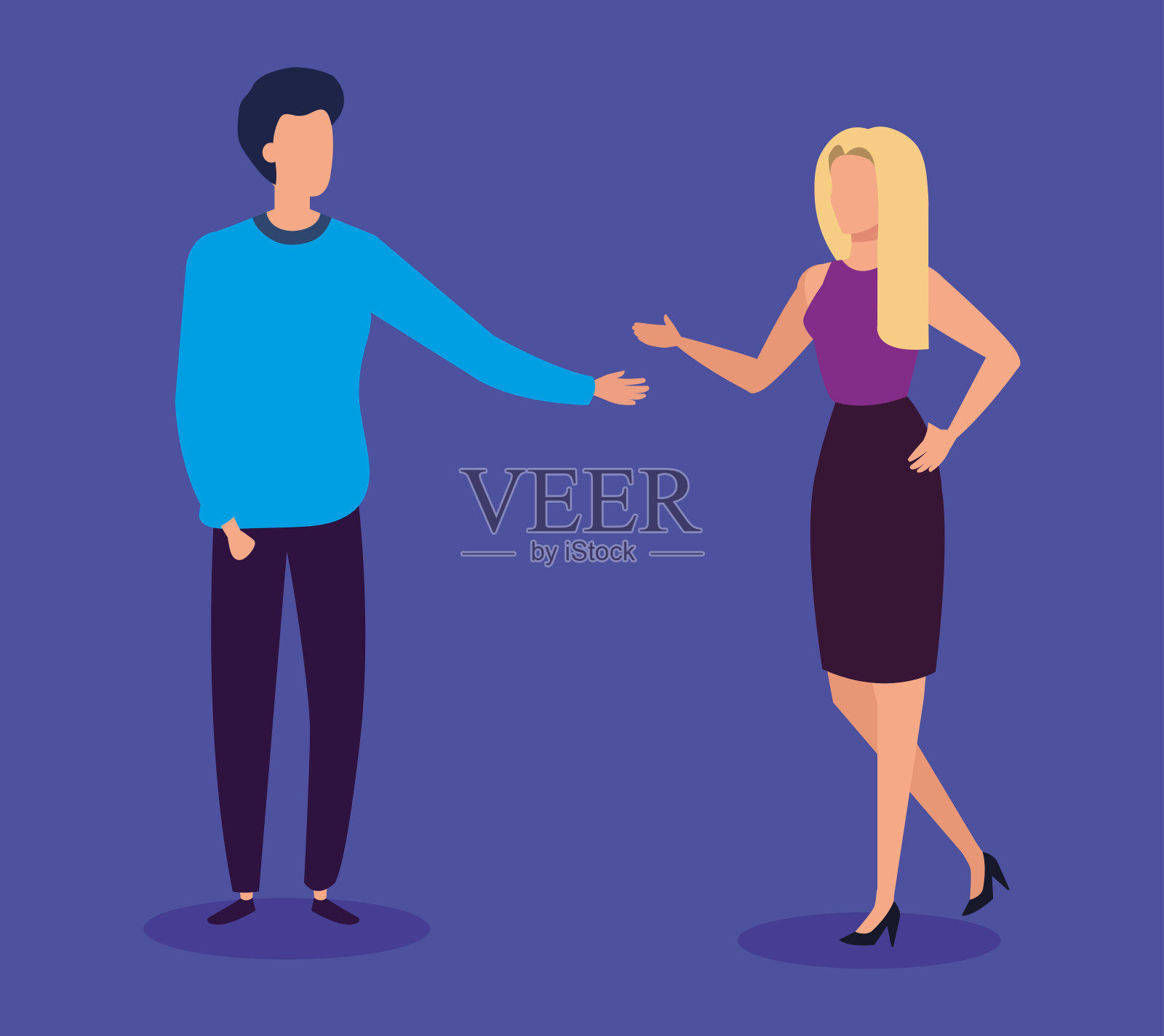 商业夫妇优雅的化身角色插画图片素材