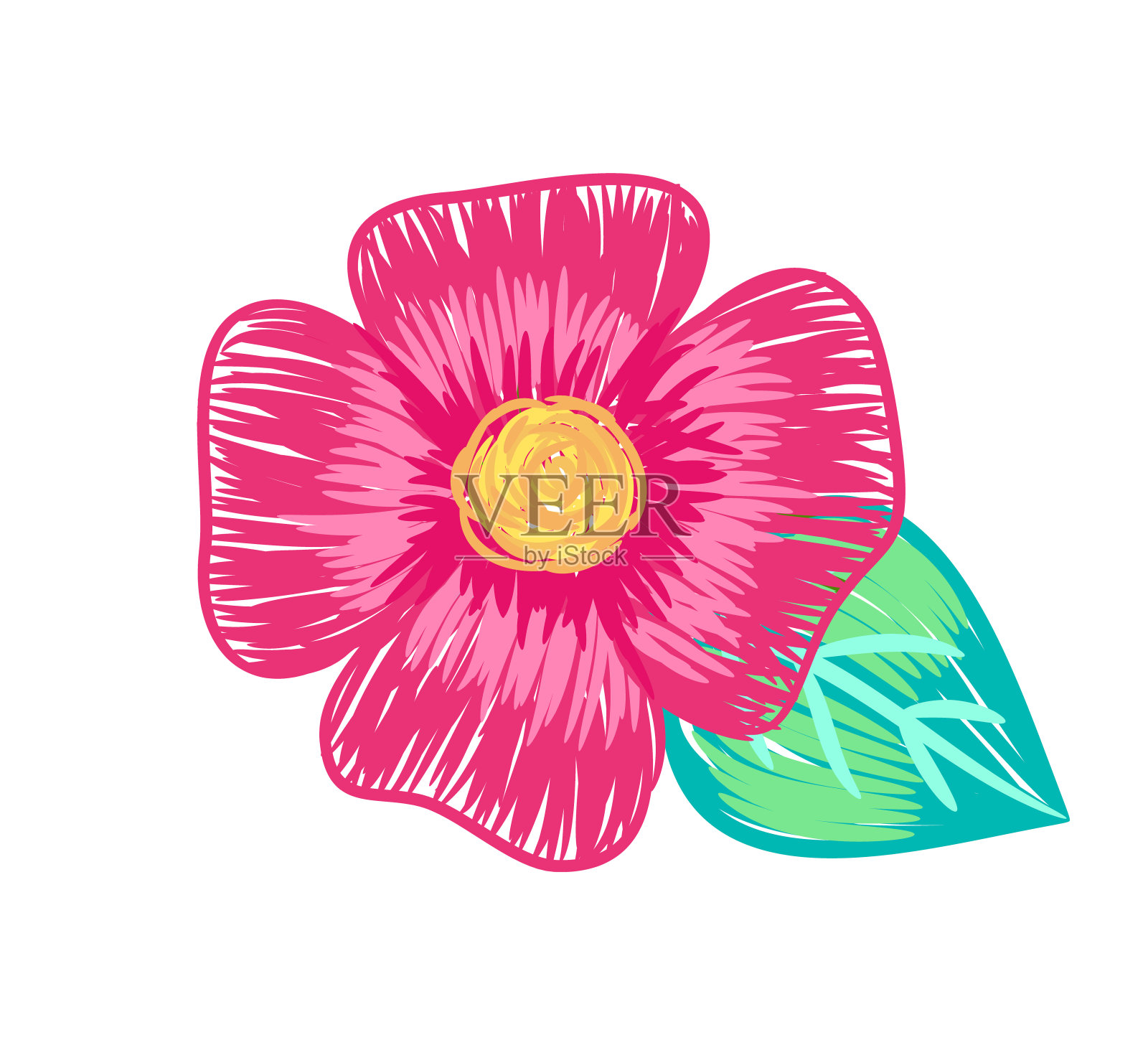 特写大花海报矢量插图插画图片素材