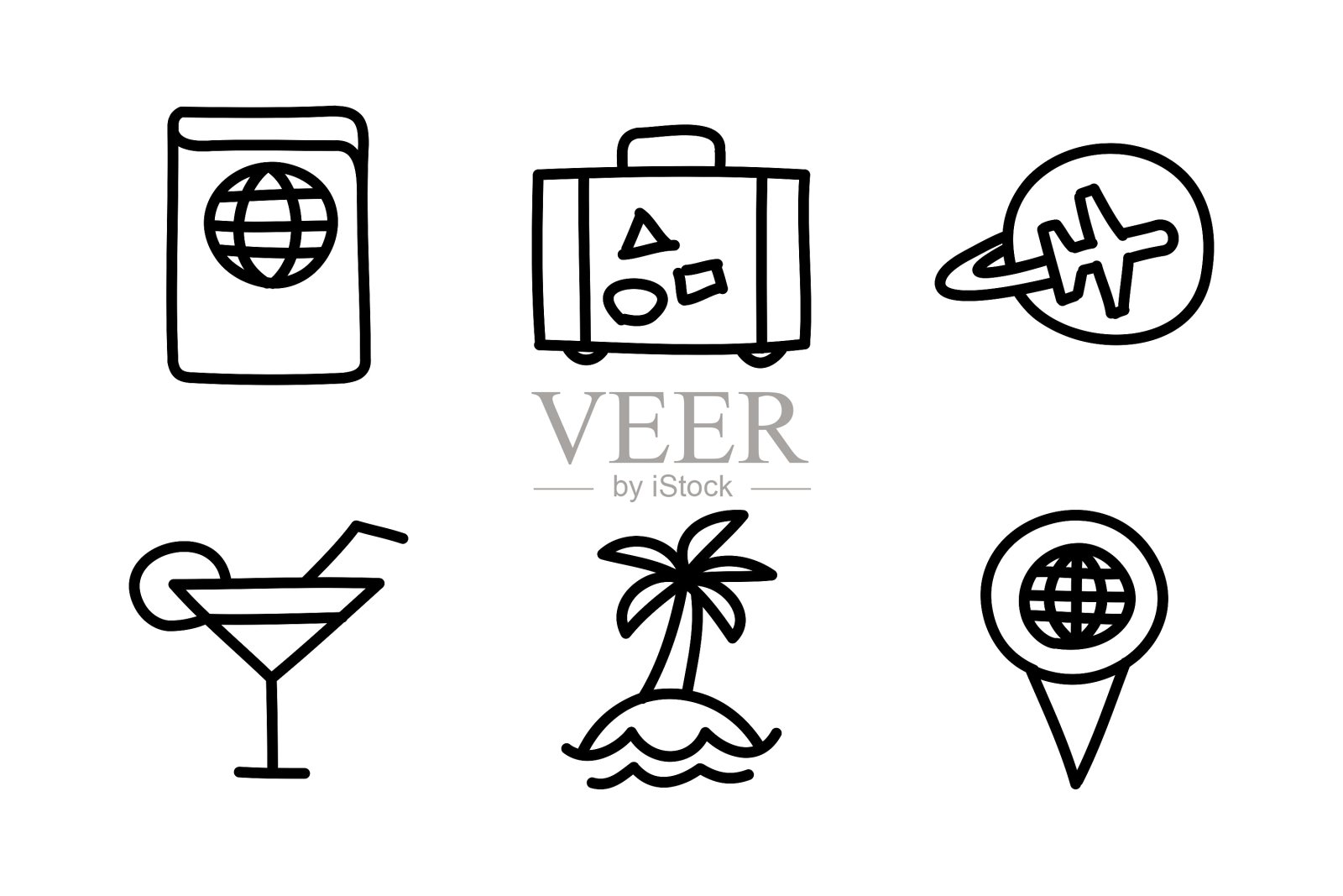 旅行涂鸦画插画图片素材