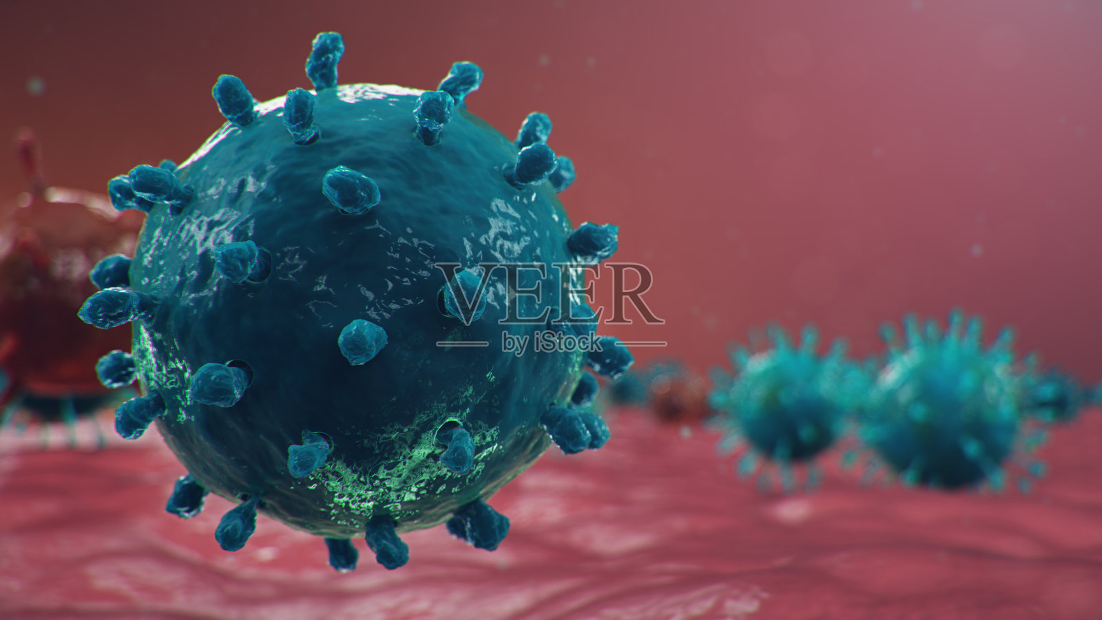 冠状病毒、流感病毒和2019-nCov爆发概念：影响呼吸系统的病原体COVID-19照片摄影图片