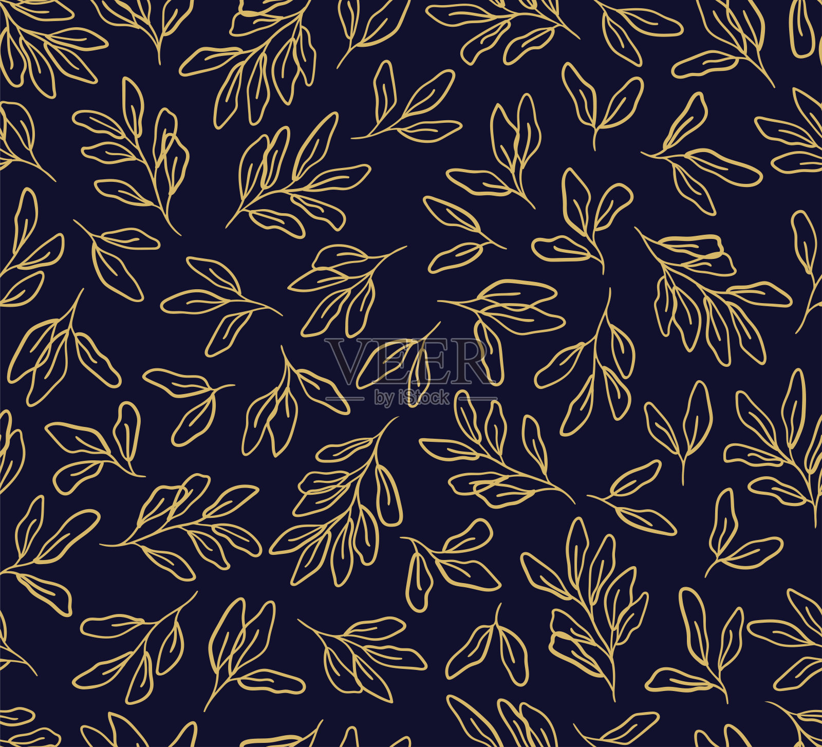 Vector花卉无缝图案。手绘花卉插图。可重复的背景。插画图片素材