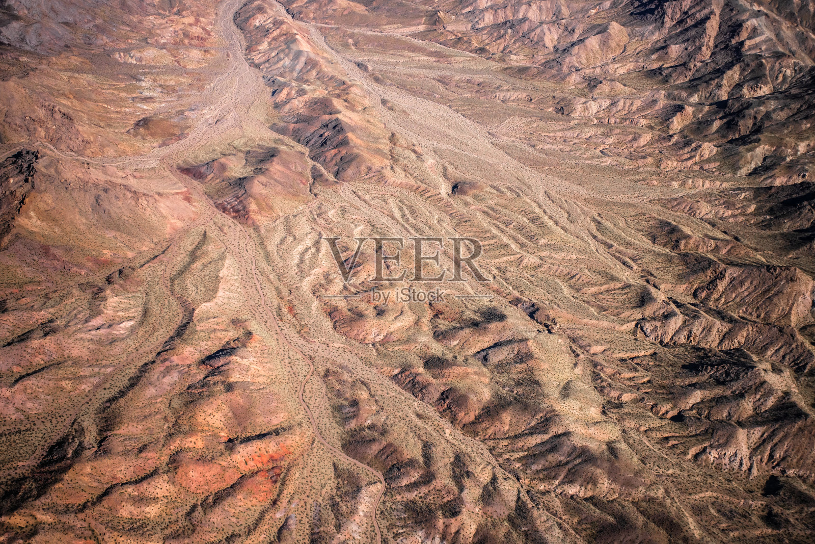 空中莫哈韦沙漠地形照片摄影图片