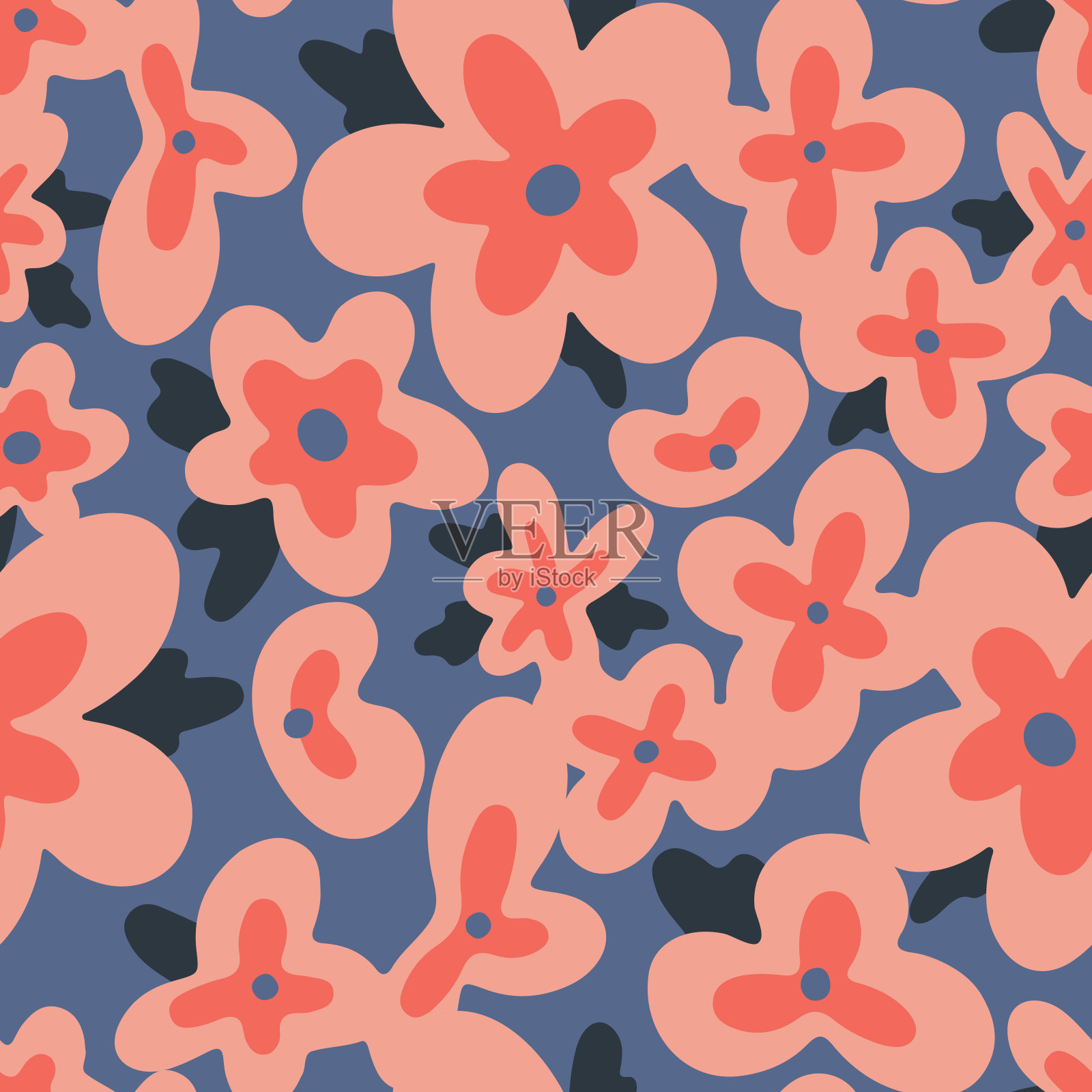 春天的花朵图案插画图片素材