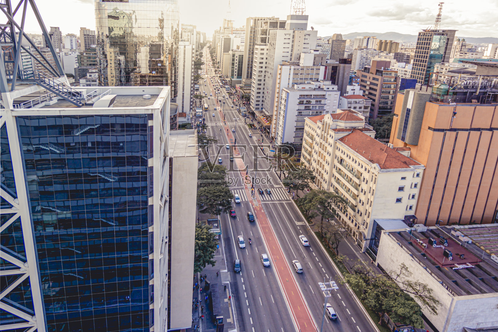 保利斯塔大道鸟瞰图照片摄影图片