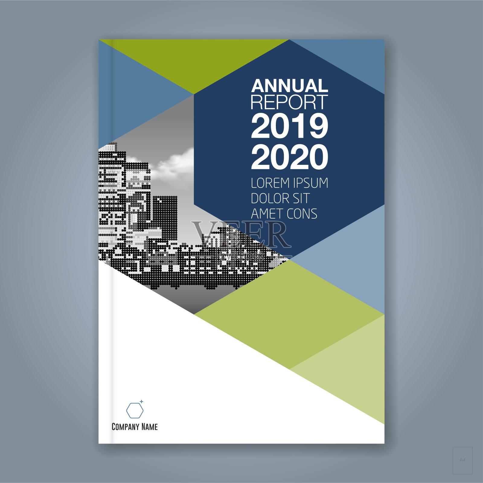 抽象最小几何圆背景为商业年度报告书封面小册子传单海报设计模板素材