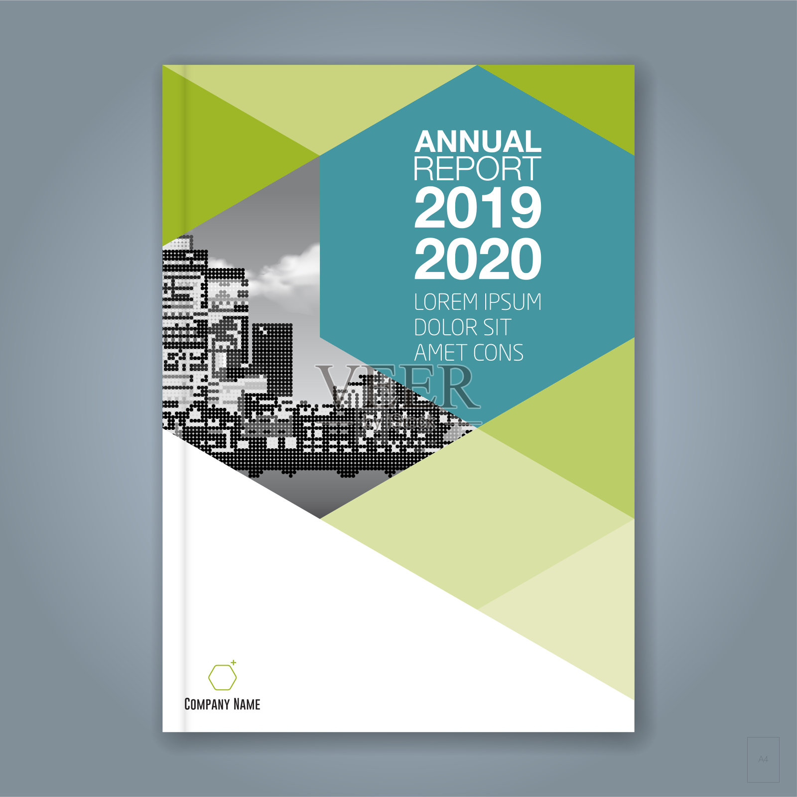 抽象最小几何圆背景为商业年度报告书封面小册子传单海报设计模板素材