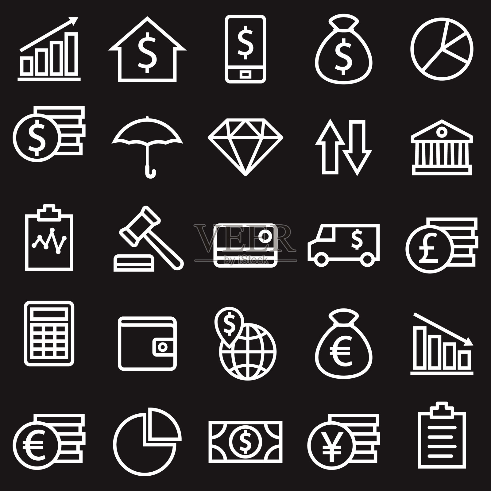 银行和金融图标设置图标素材