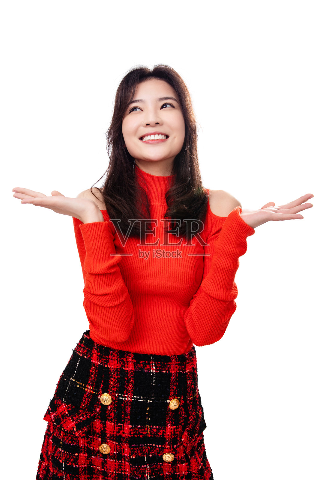 一个快乐的青年女人肖像照片摄影图片