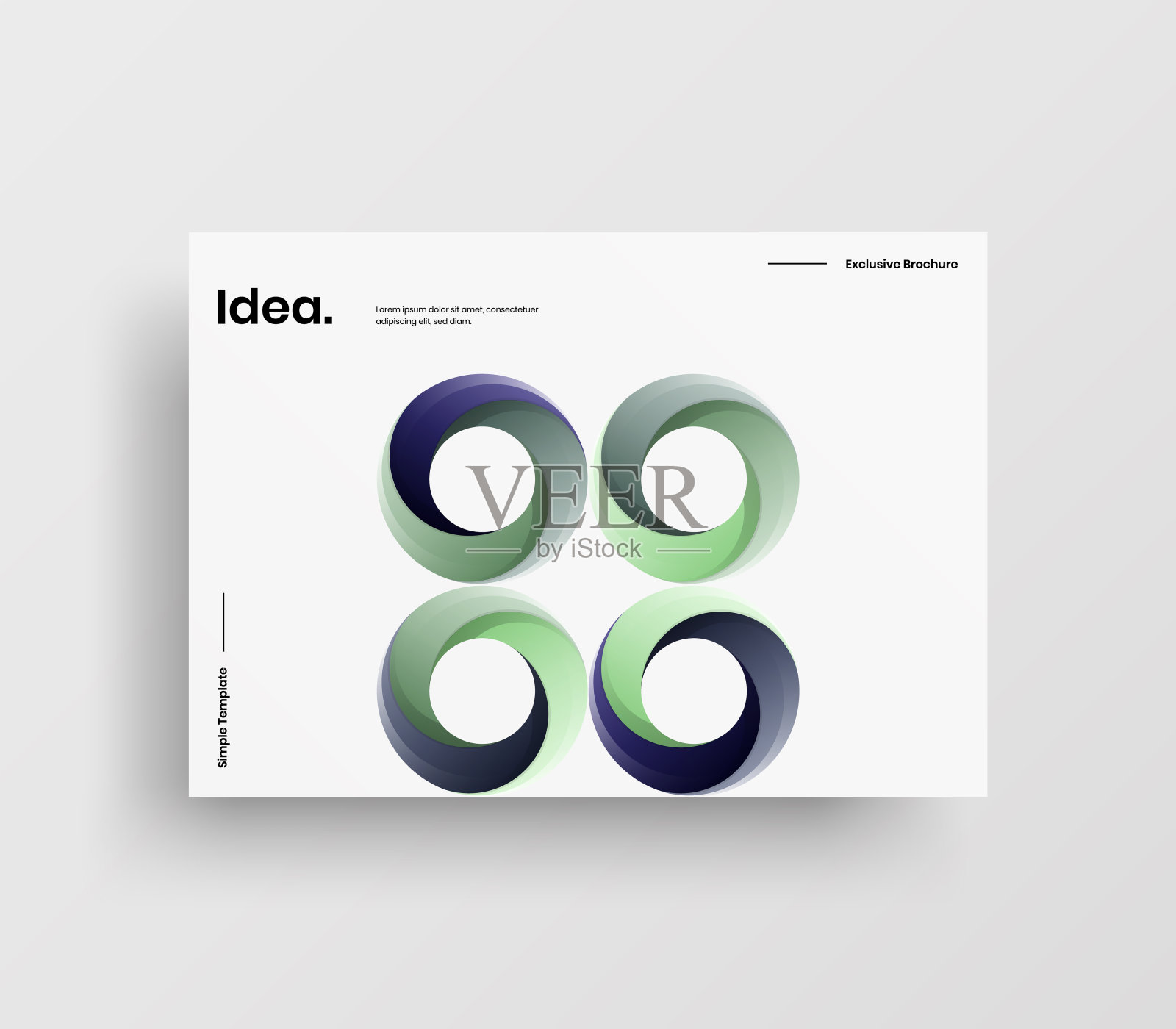 创意业务表示向量A4水平方向首页模拟。现代企业报表封面抽象几何插图设计布局。公司身份手册模板。设计模板素材