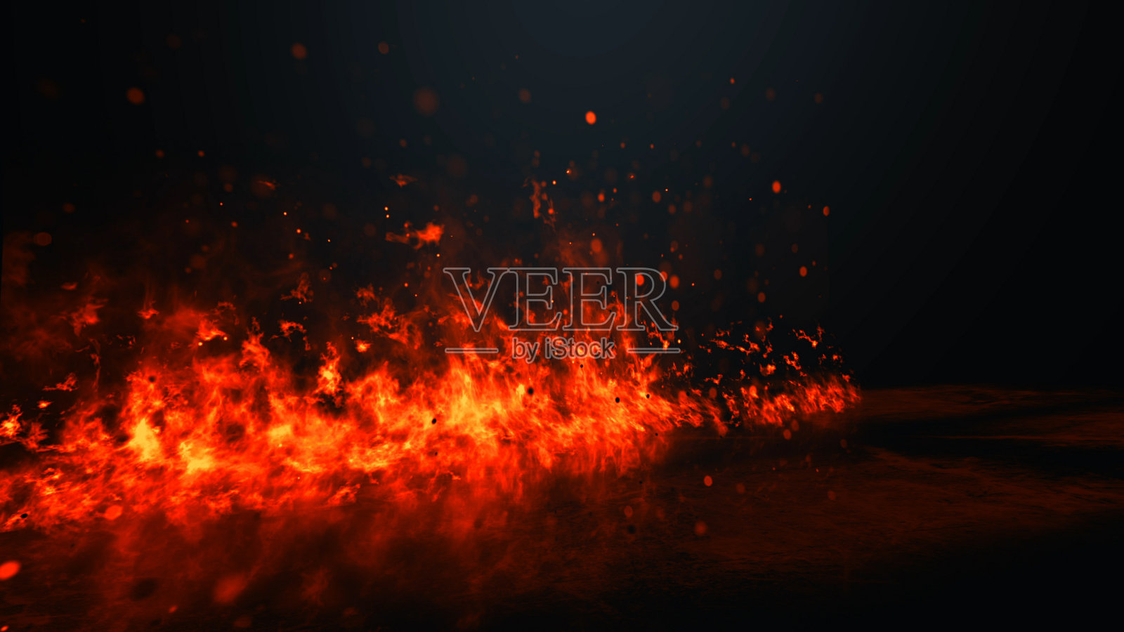 红色炽热的火焰孤立在黑色上照片摄影图片