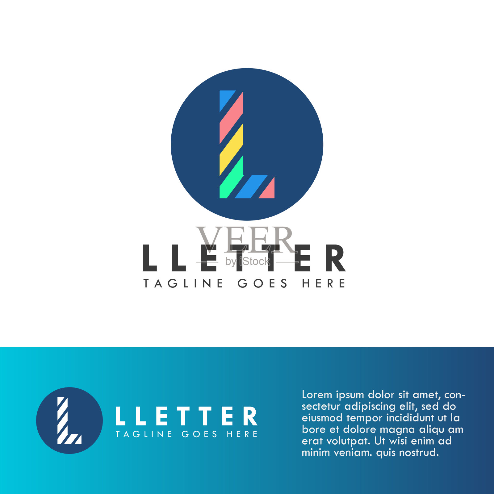 字母标识和图标设计模板插画图片素材