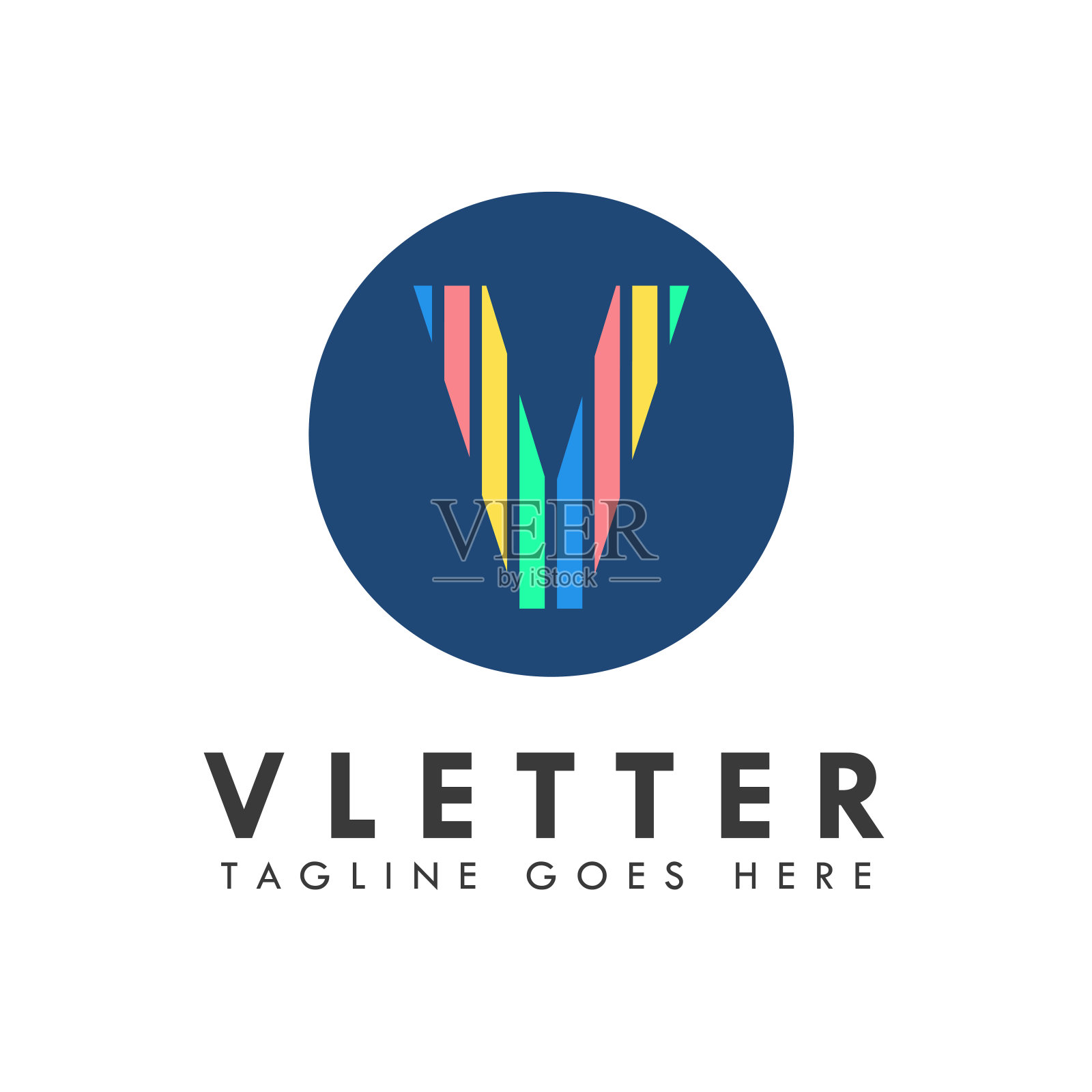 字母V标志和图标模板设计插画图片素材