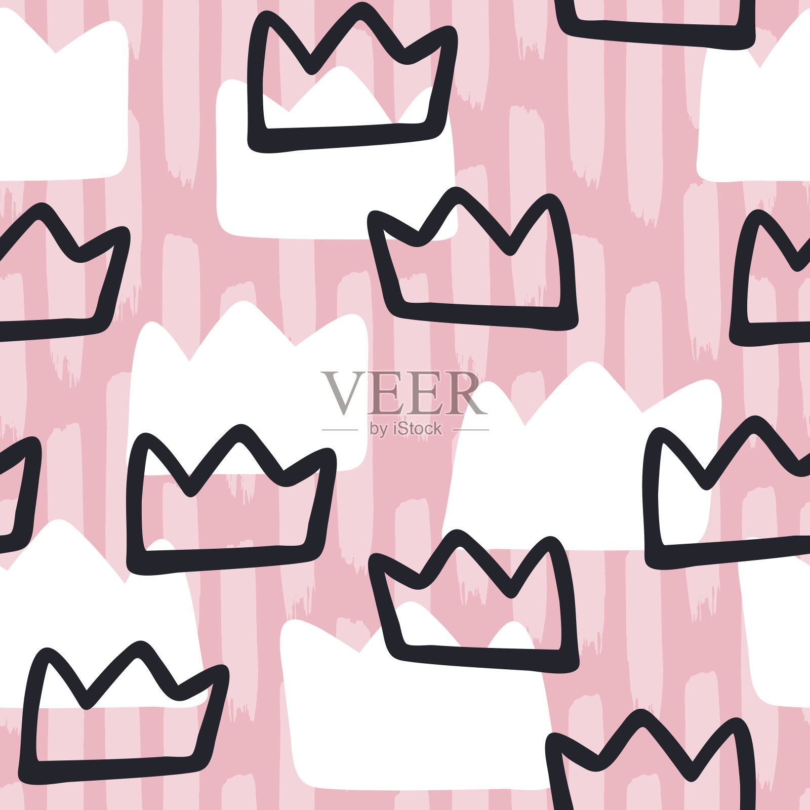 矢量斯堪的纳维亚皇冠无缝图案插画图片素材