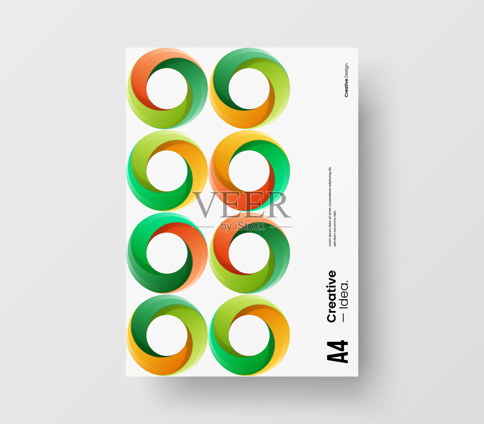 惊人的业务表示向量A4垂直方向的首页模拟。现代企业报表封面抽象几何插图设计布局。公司身份手册模板。设计模板素材