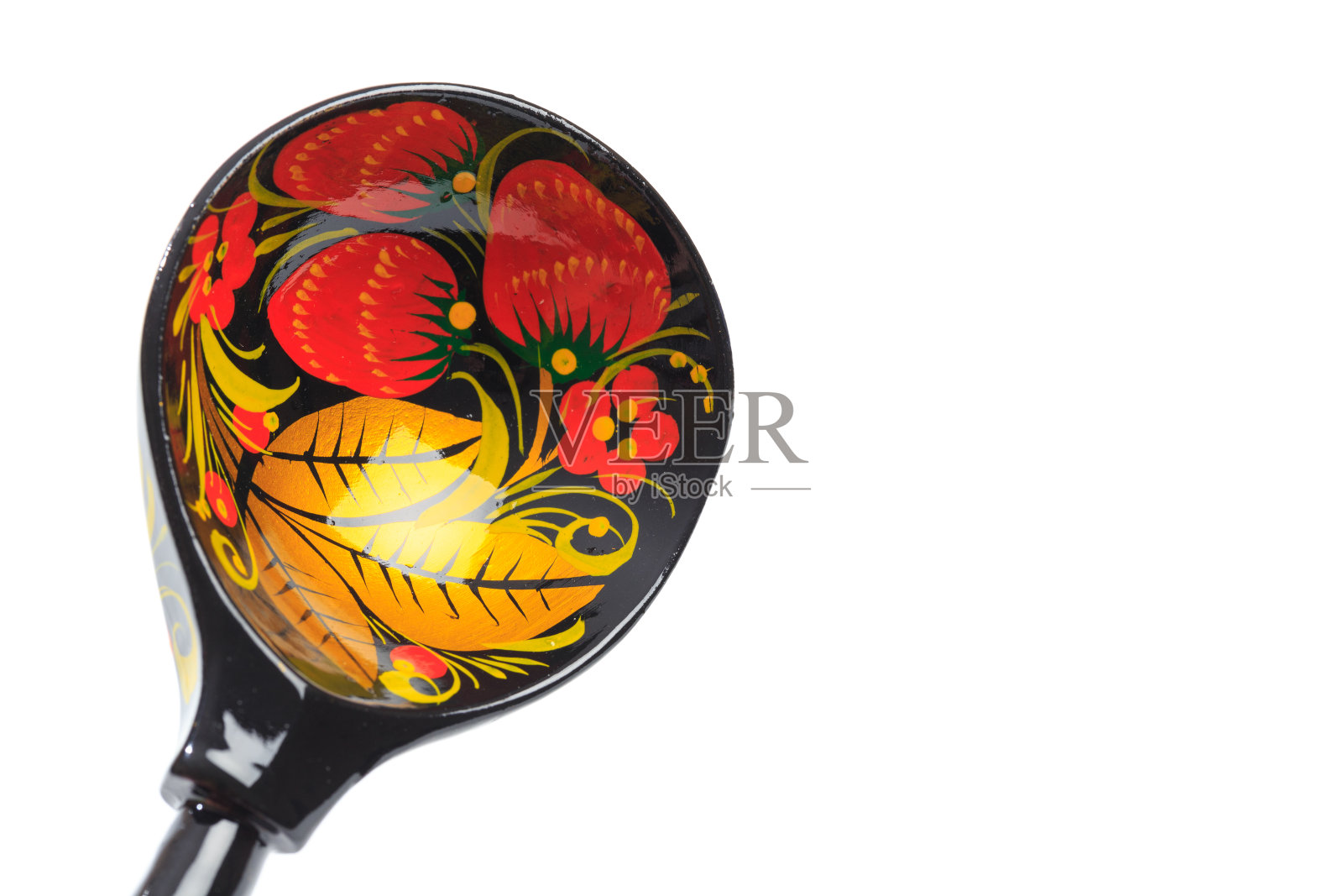 俄罗斯民族木勺孤立在白色背景照片摄影图片