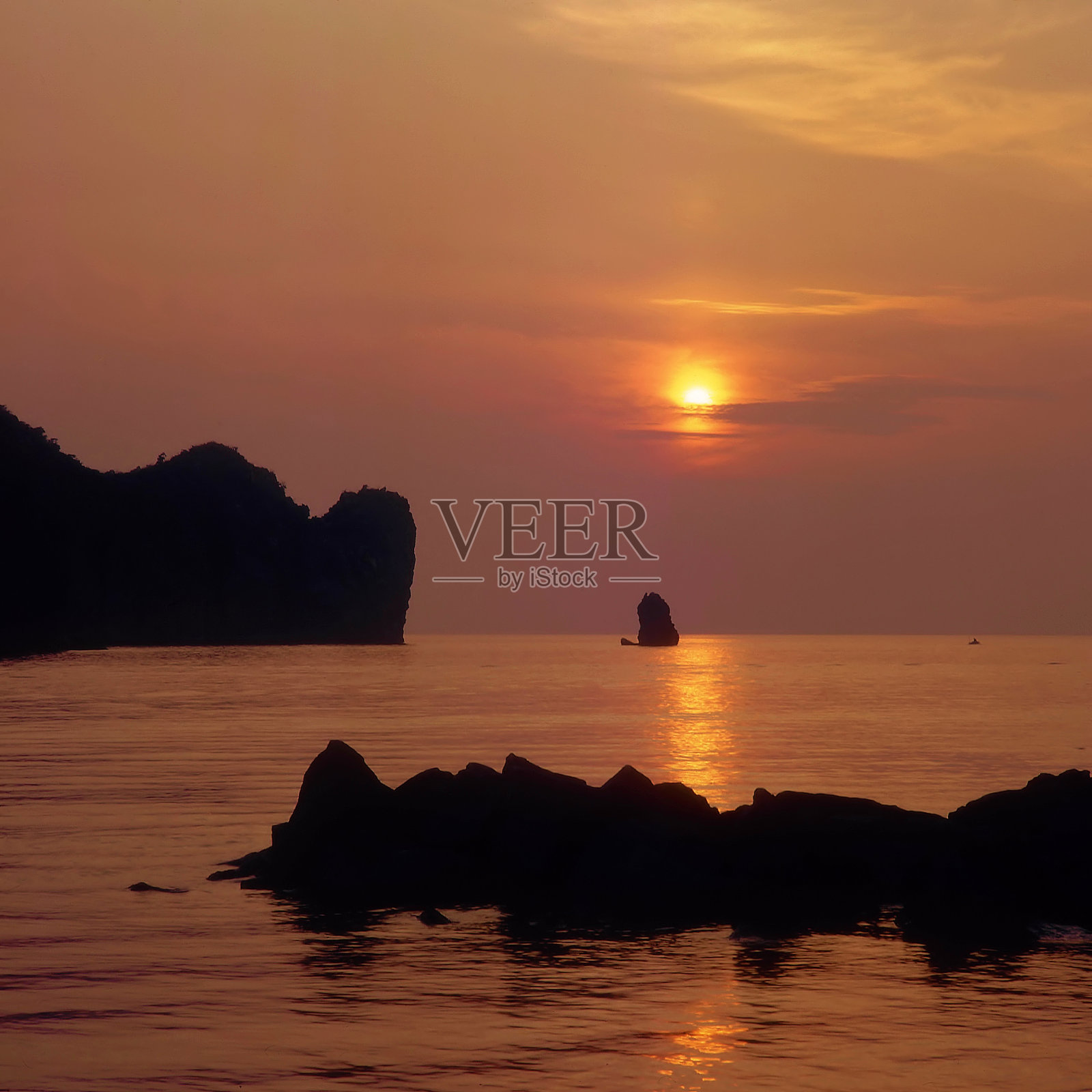 日落火山岛照片摄影图片