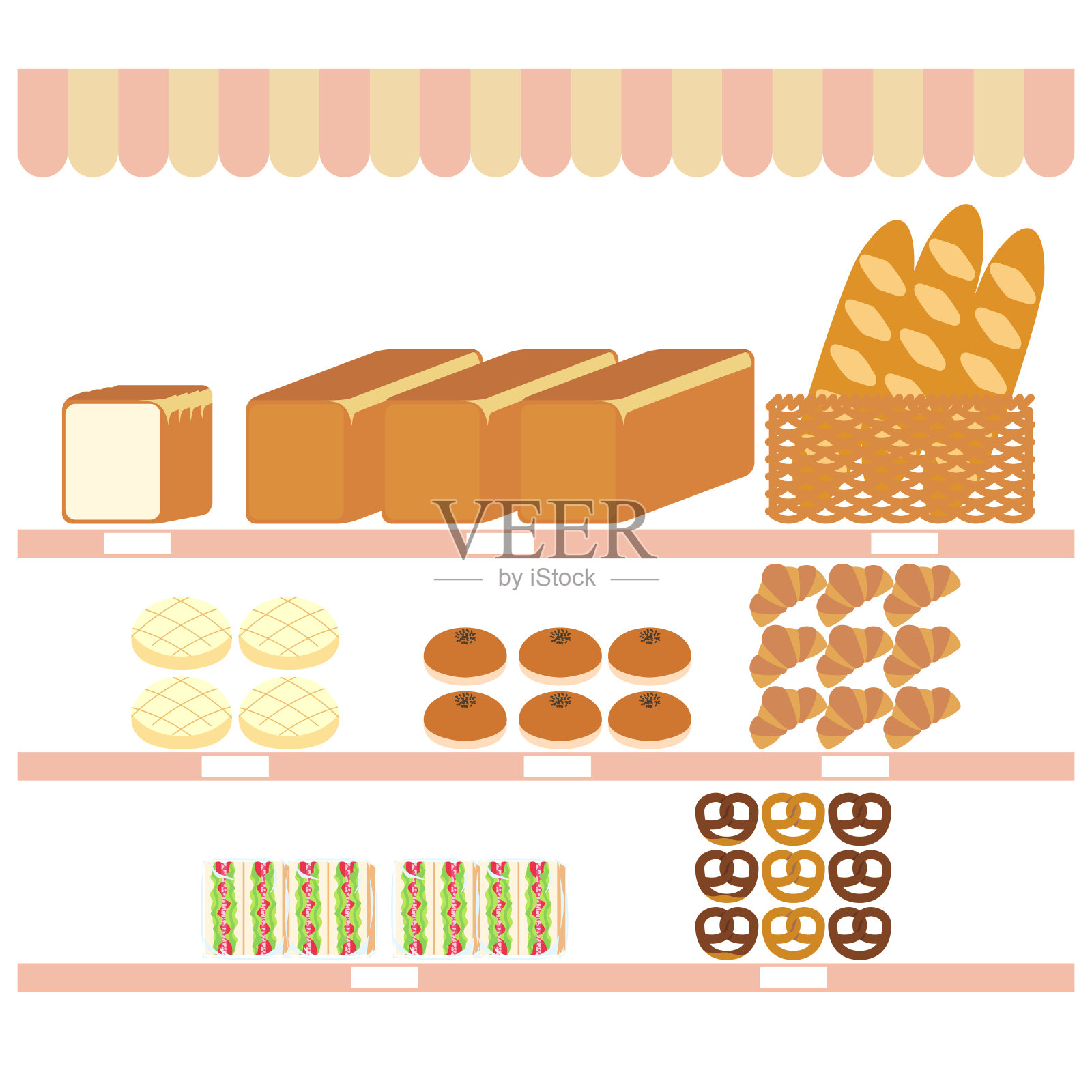 面包房插图(白背)插画图片素材